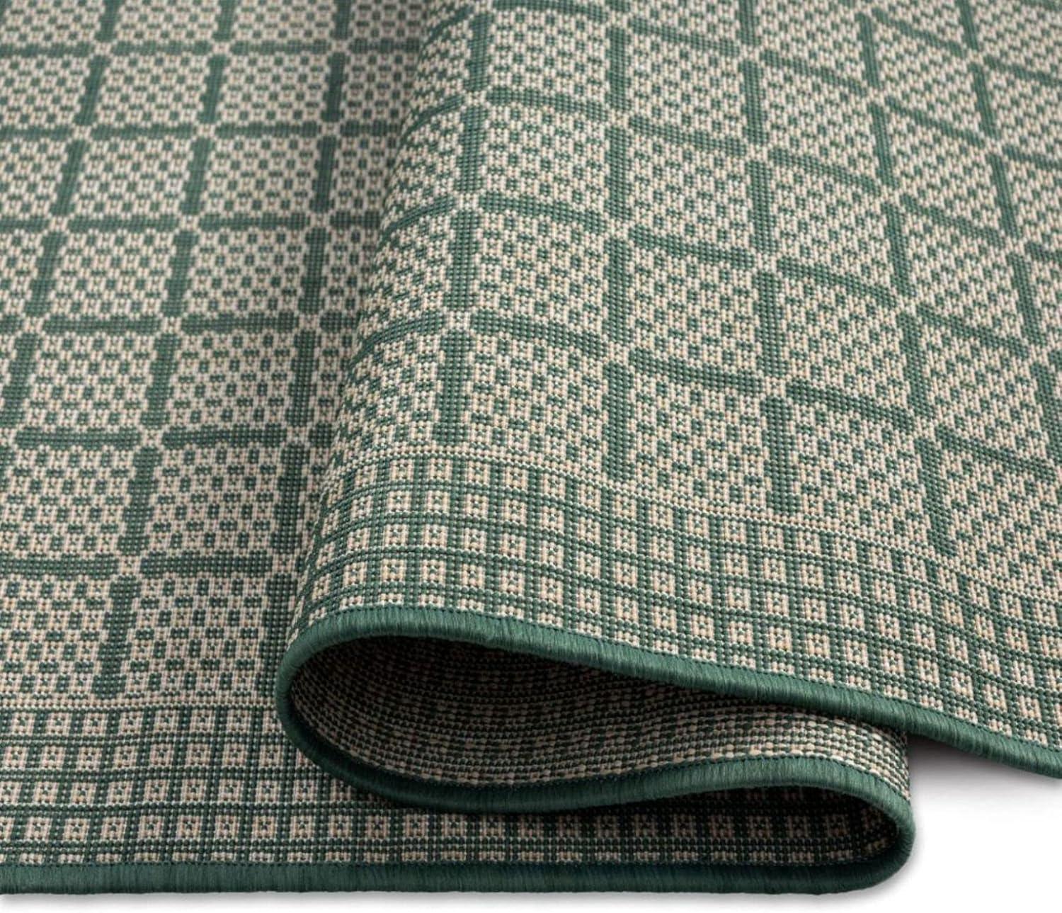 Nicole Miller New York Patio Country Luna Geometric Indoor/Outdoor Area Rug, Green/Beige