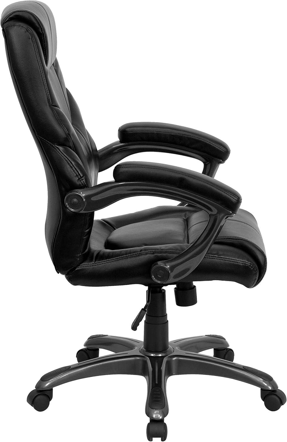 Flash Furniture Greer High Back Black LeatherSoft Executive Swivel Ergonomic Office Chair with Arms