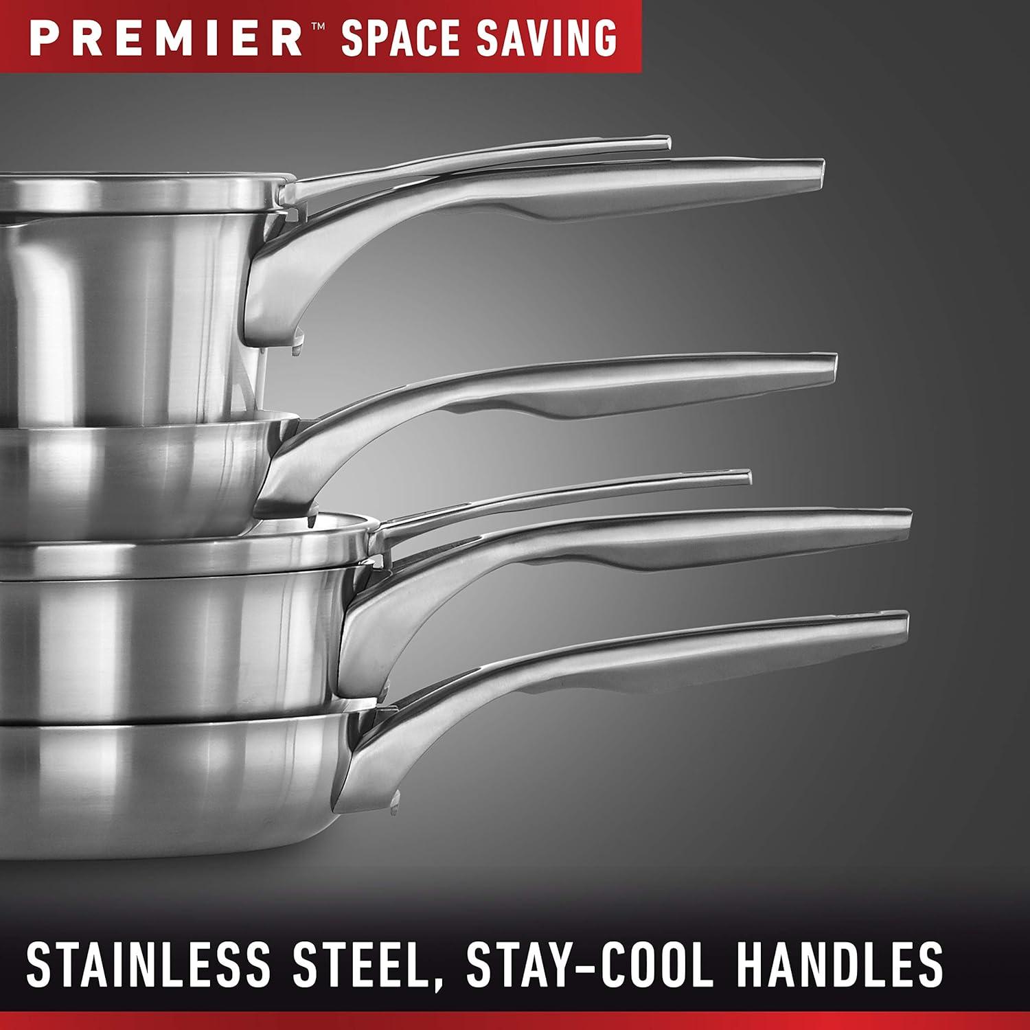 Calphalon ® Premier 10-Piece Space-Saving Stainless Steel Cookware Set