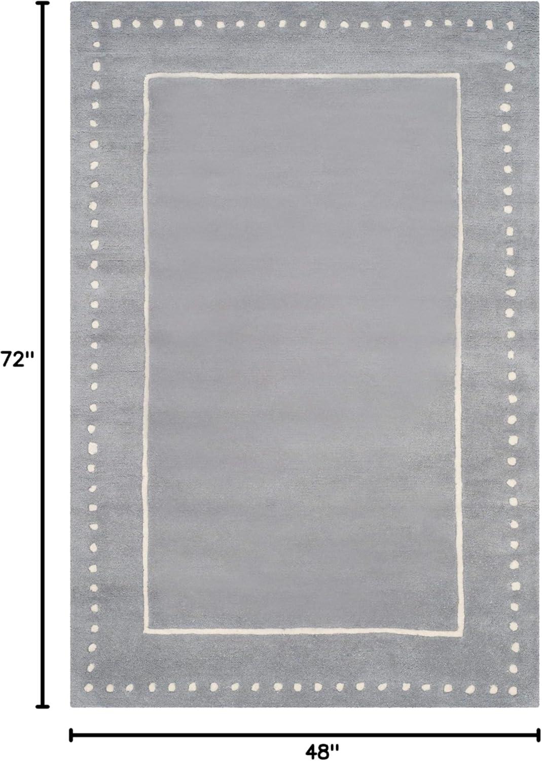 Bella BEL151 Hand Tufted Area Rug - Silver/Ivory - 4'x6' - Safavieh.