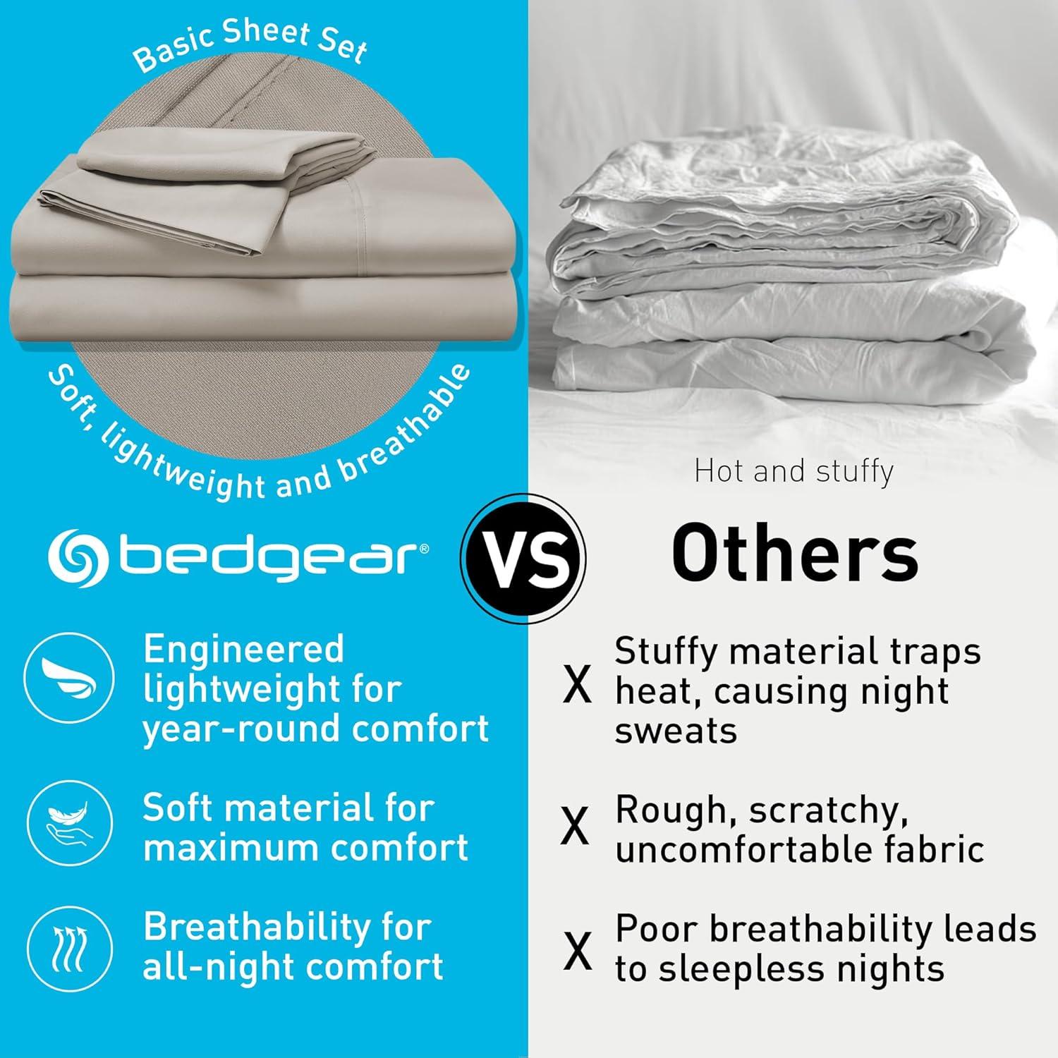 Bedgear Bedgear Basic Bed Sheet Set - Breathable, Soft, Lightweight Essential Bedding