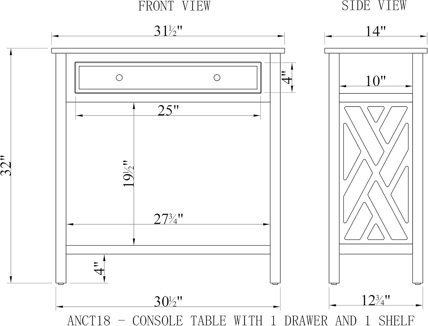 36" Middlebury Coffee Table, End Table and Console Table White - Alaterre Furniture: 3-Piece Wooden Furniture Set with Drawers