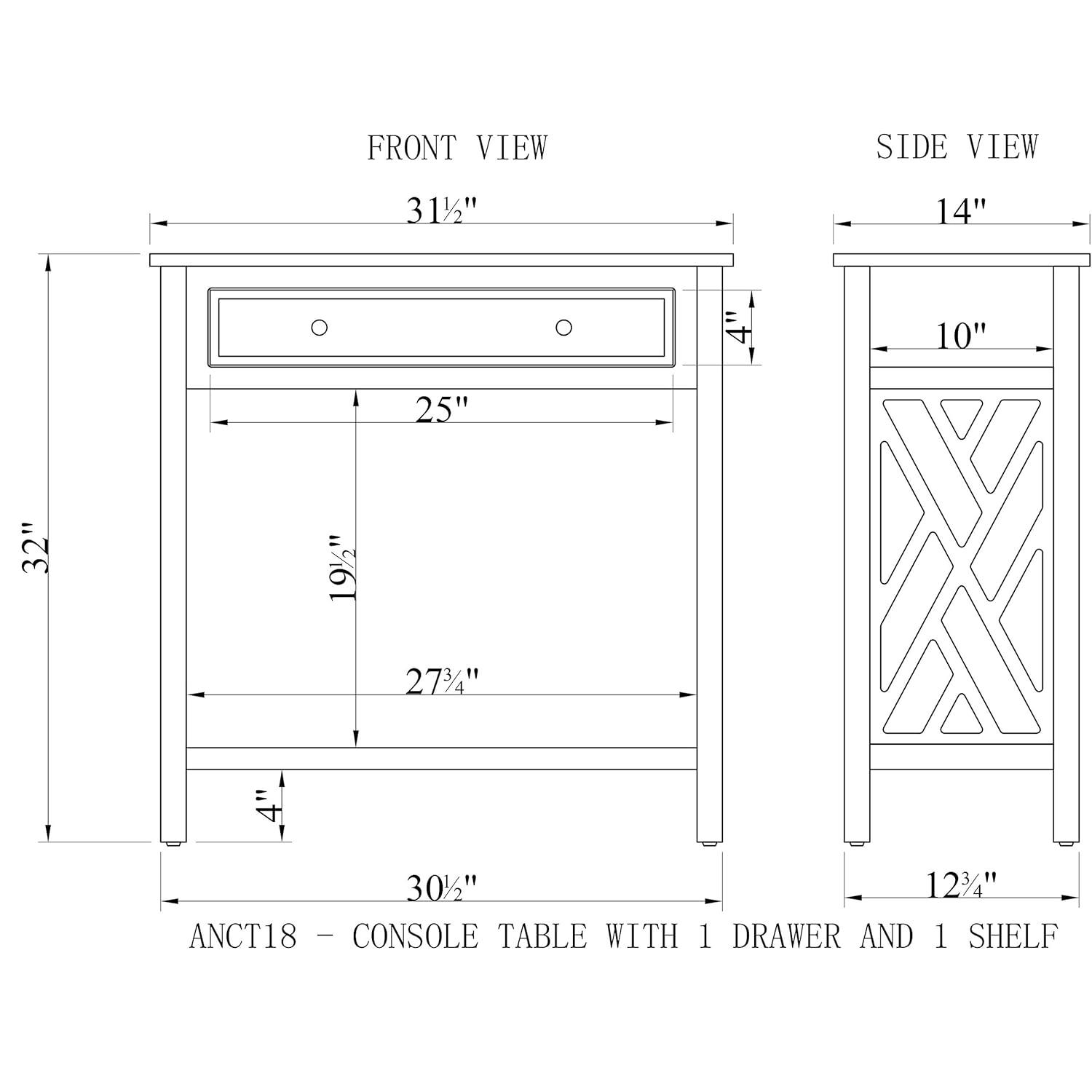36" Middlebury Coffee Table, End Table and Console Table White - Alaterre Furniture: 3-Piece Wooden Furniture Set with Drawers