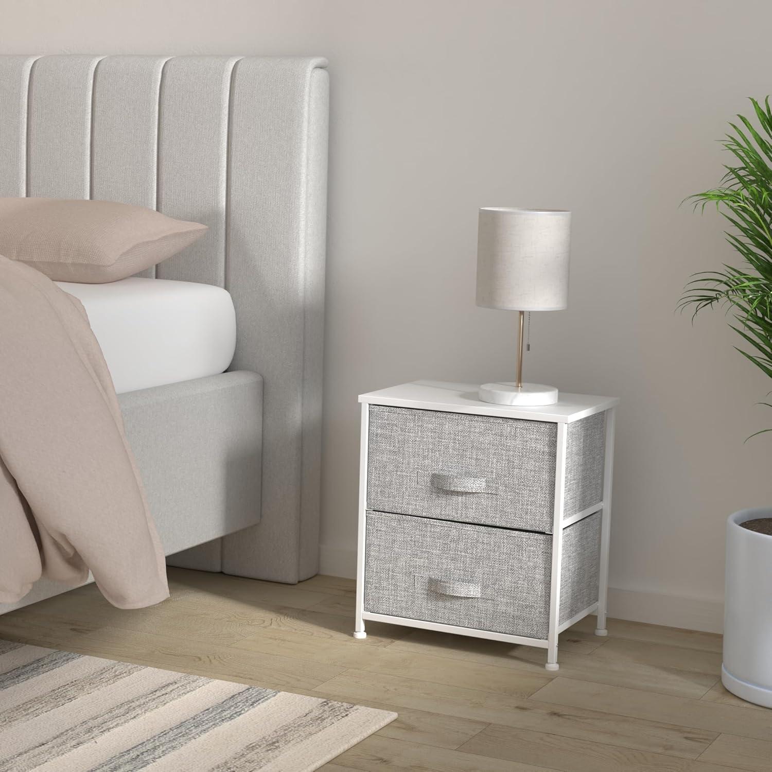 Bigroof Dresser Storage Organizer, Fabric Drawers Closet of Drawers Storage Unit for Bedroom Steel Frame Wood Top(Light Gray-7 Drawers)