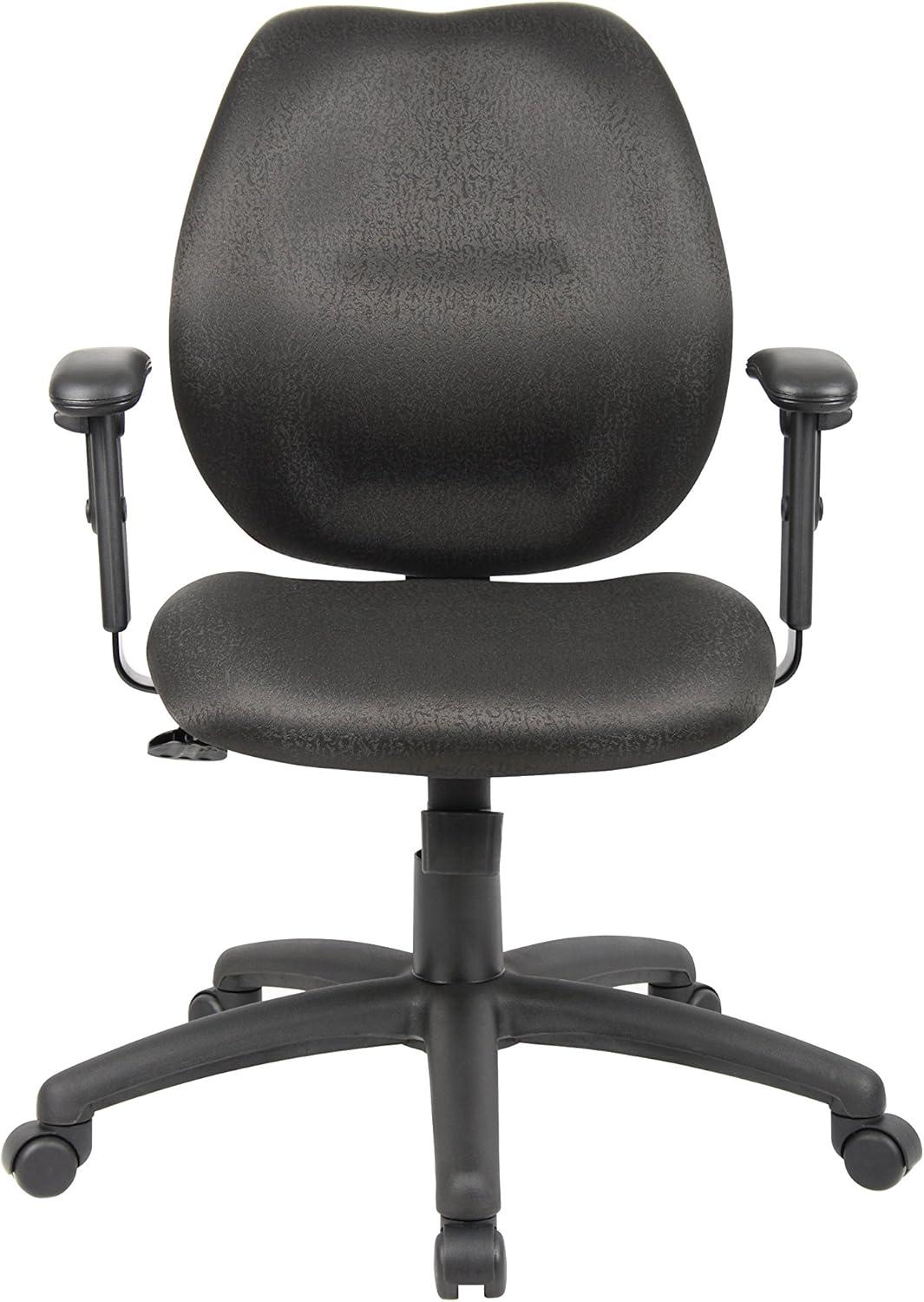 Black Ergonomic Fabric Task Chair with Adjustable Arms