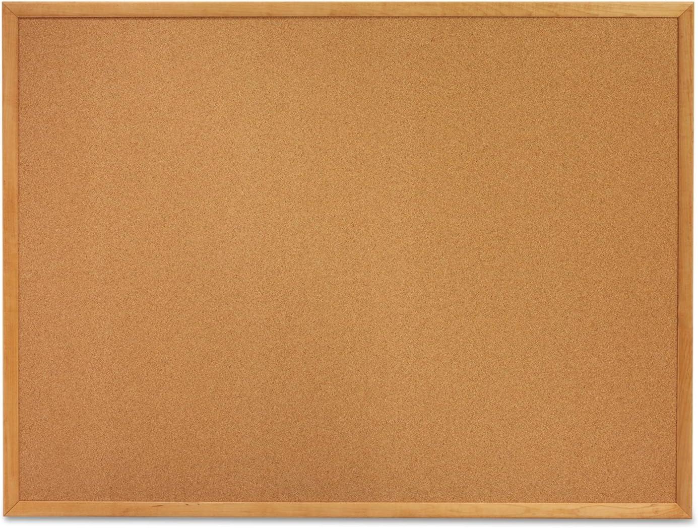 Natural Cork Bulletin Board with Oak Frame, 18" x 24"
