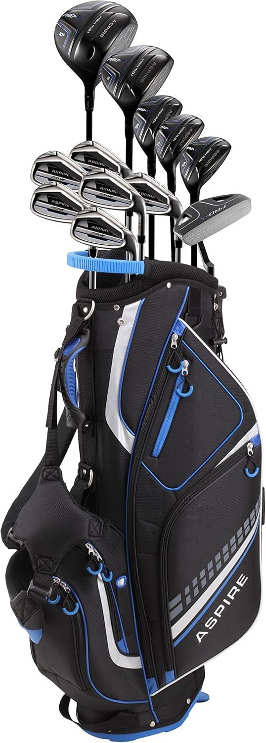 Aspire PRO-X 19 Piece Men's Complete Right Hand Golf Club Package Set - Tall Size