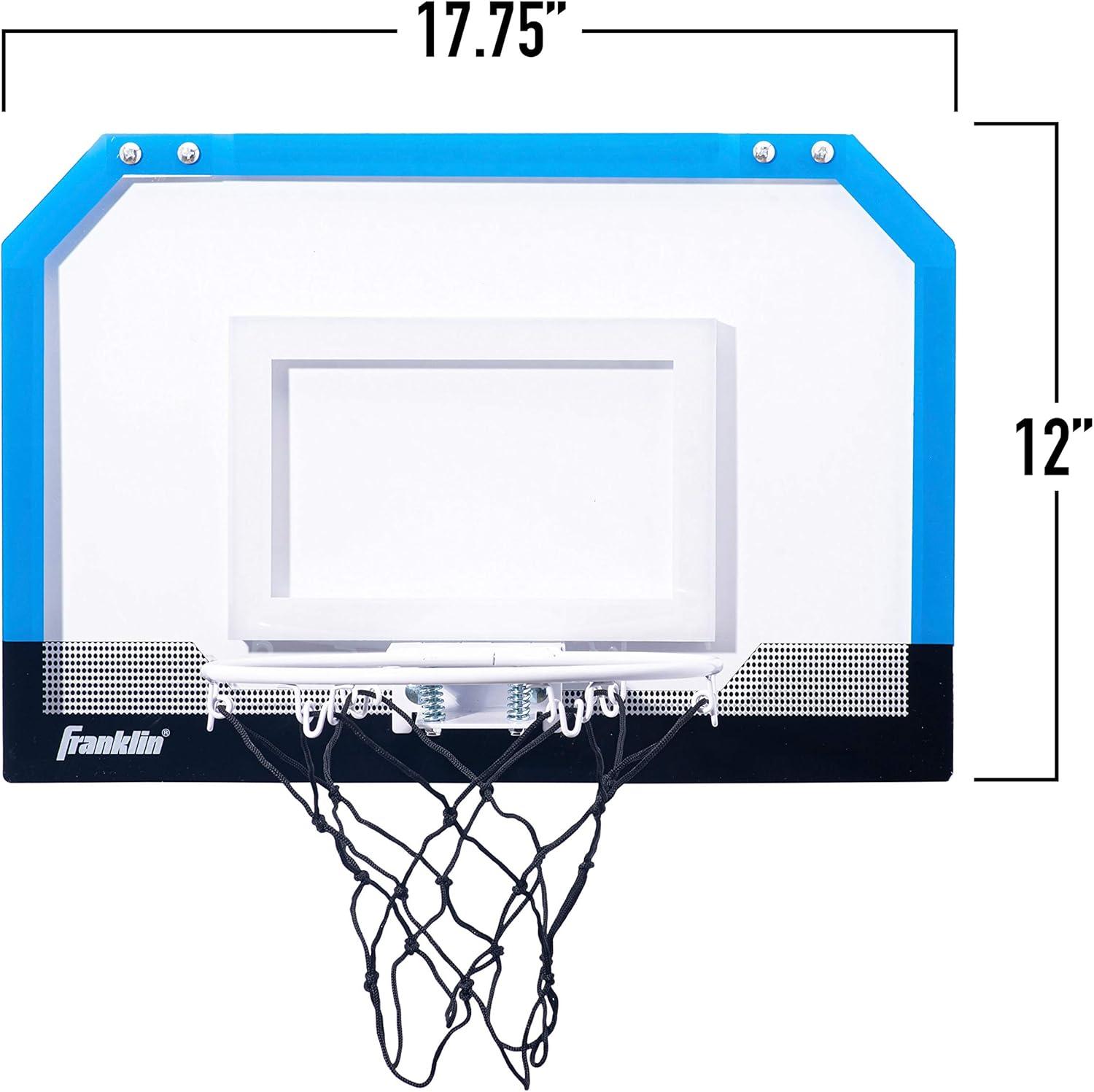 Franklin Sports Over the Door Mini Basketball Hoop + Ball Set - Pro Hoops