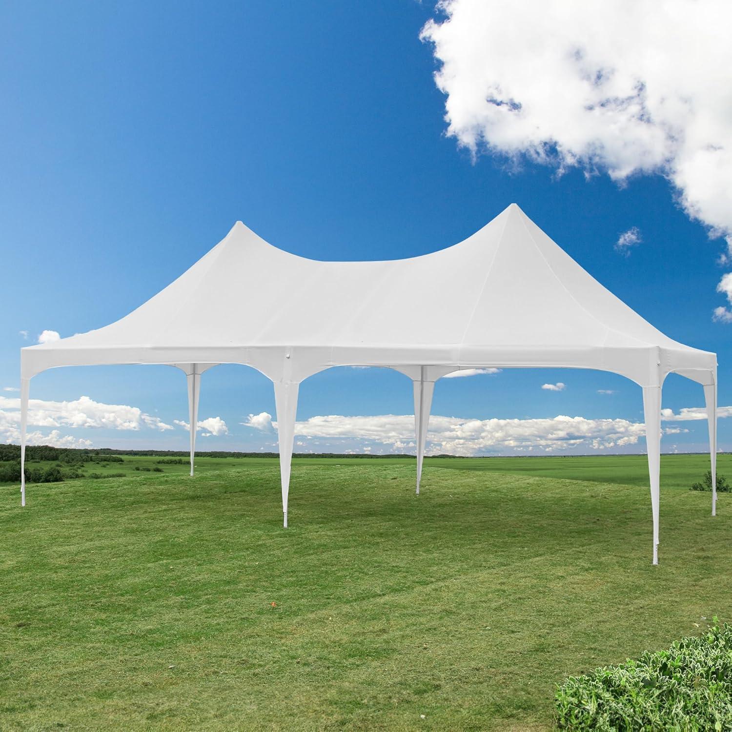 White Double Peaked 13x26ft Heavy Duty Party Tent