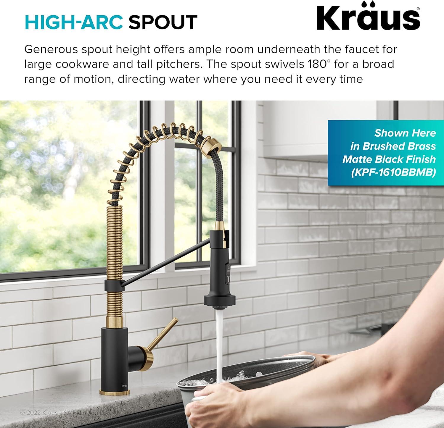 KRAUS Bolden Commercial Style 2-Function Single Handle Pull Down Kitchen Faucet