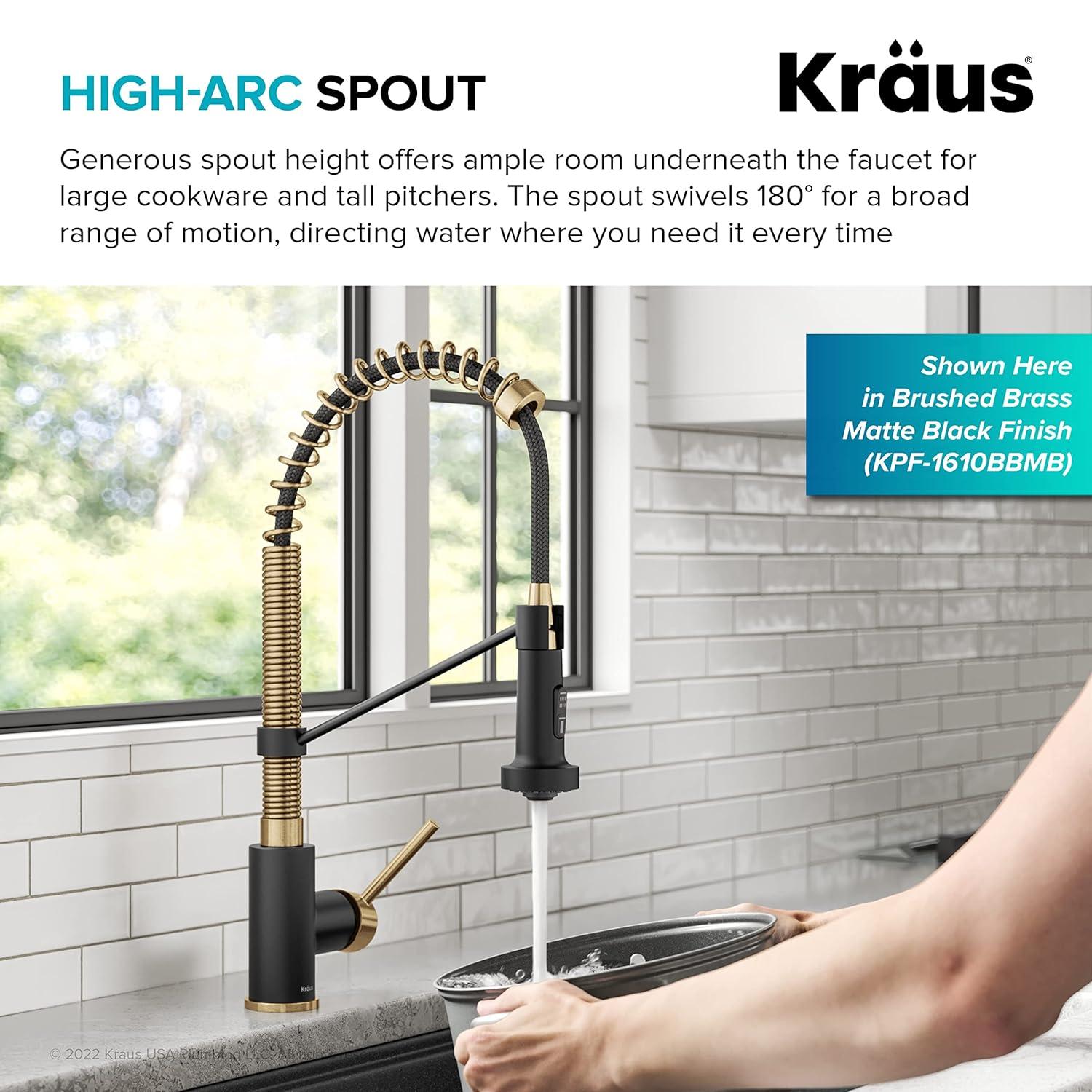 KRAUS Bolden Commercial Style 2-Function Single Handle Pull Down Kitchen Faucet