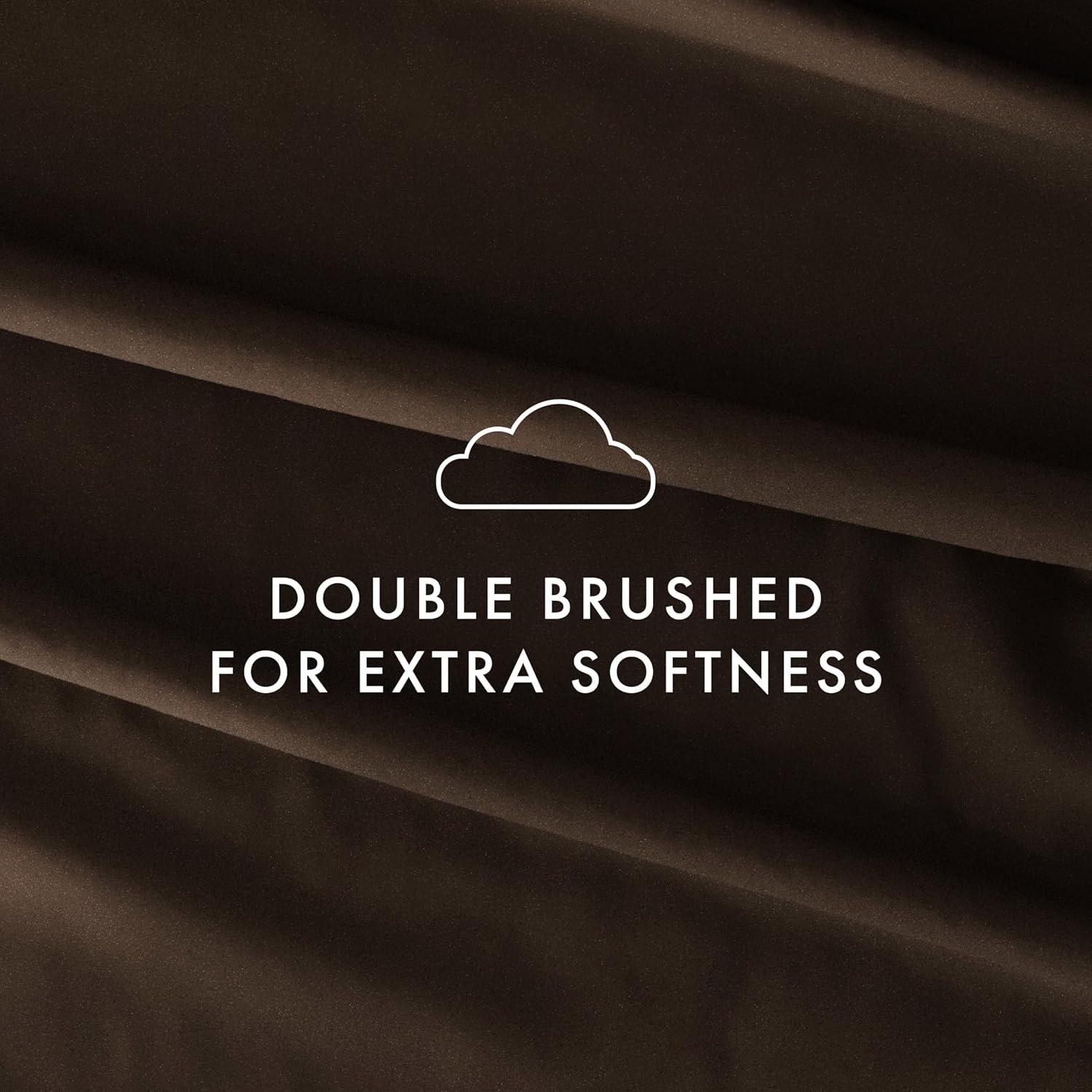 Comfort Canopy - 6 Piece Solid Chocolate Microfiber Bed Sheets for California King Beds