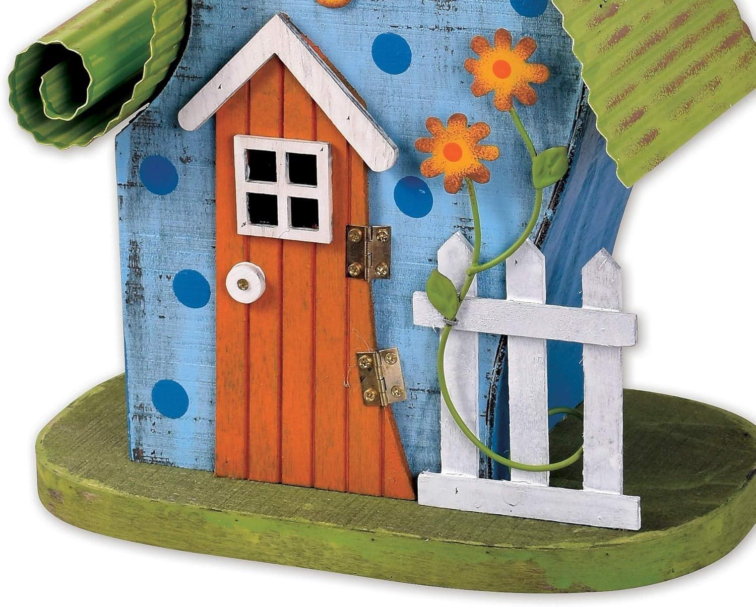 Green and Blue Fairytale Cottage Decorative Birdhouse