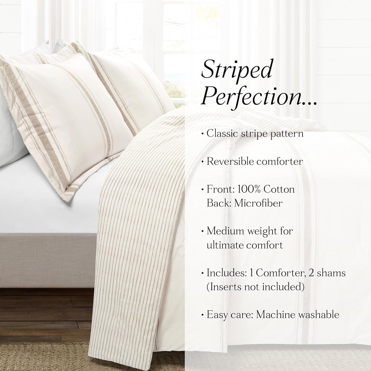 Farmhouse Standard Cotton Reversible Comforter Set