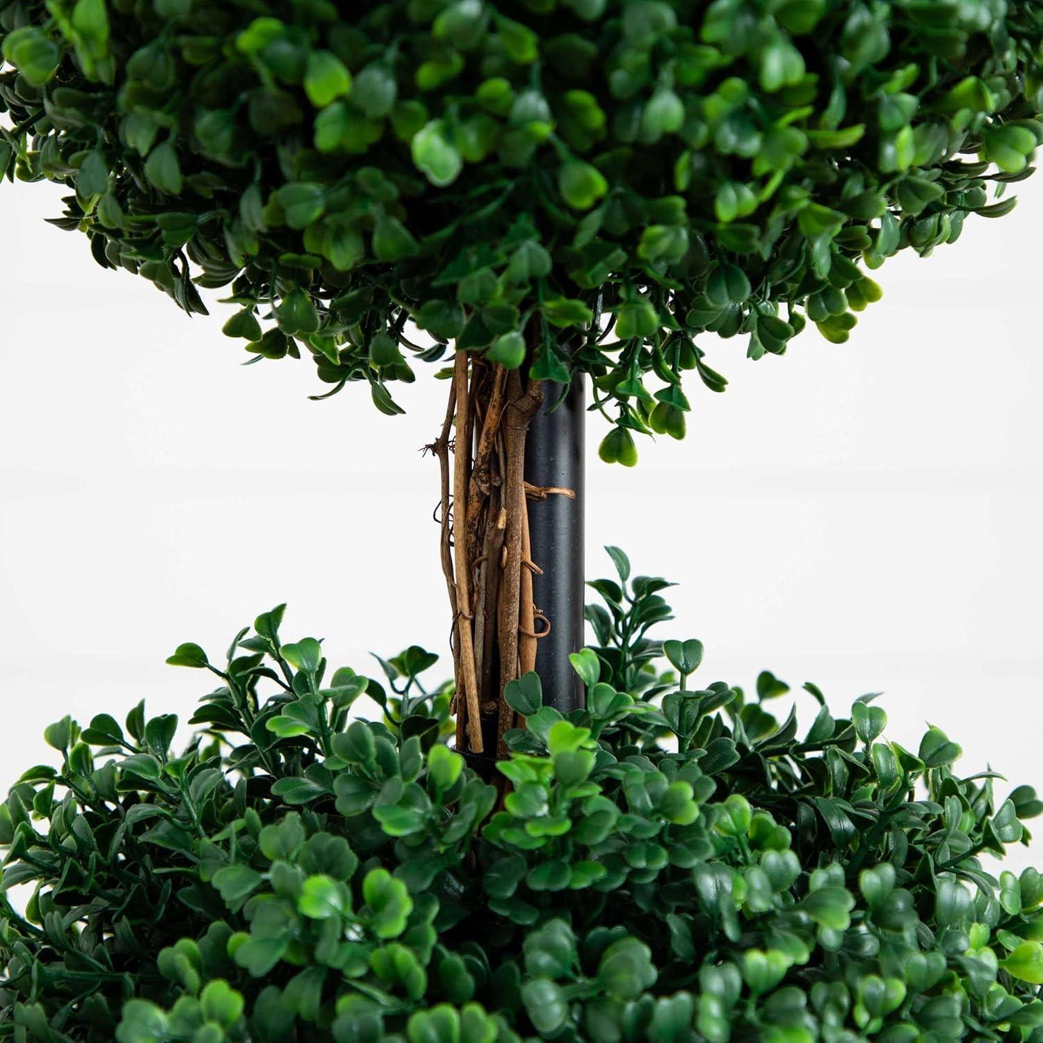 Nearly Natural 4ft. Artificial Triple Ball Boxwood Topiary Tree (Indoor/Outdoor)