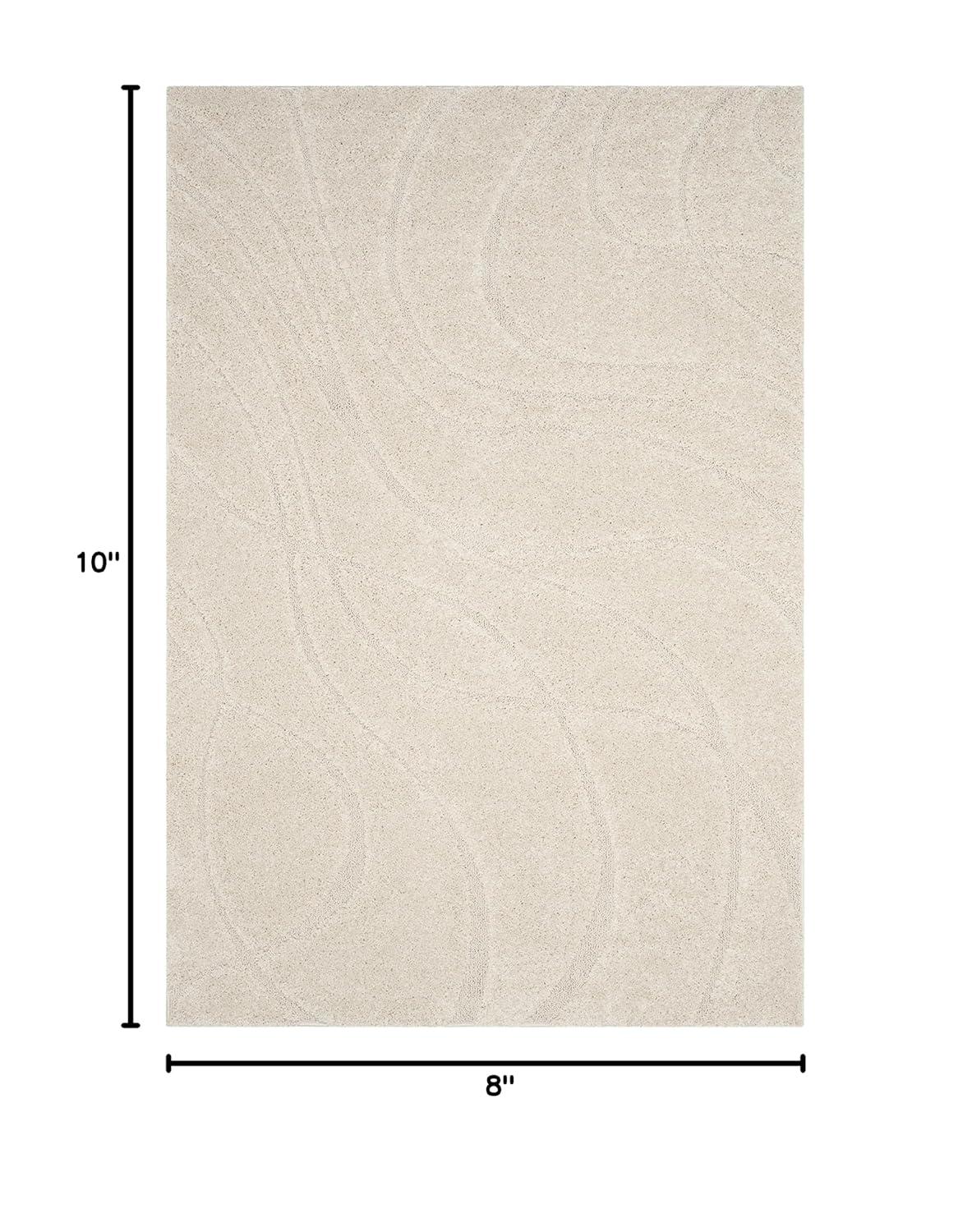 SAFAVIEH Florida Tamzen Abstract Shag Area Rug, Cream, 8' x 10'