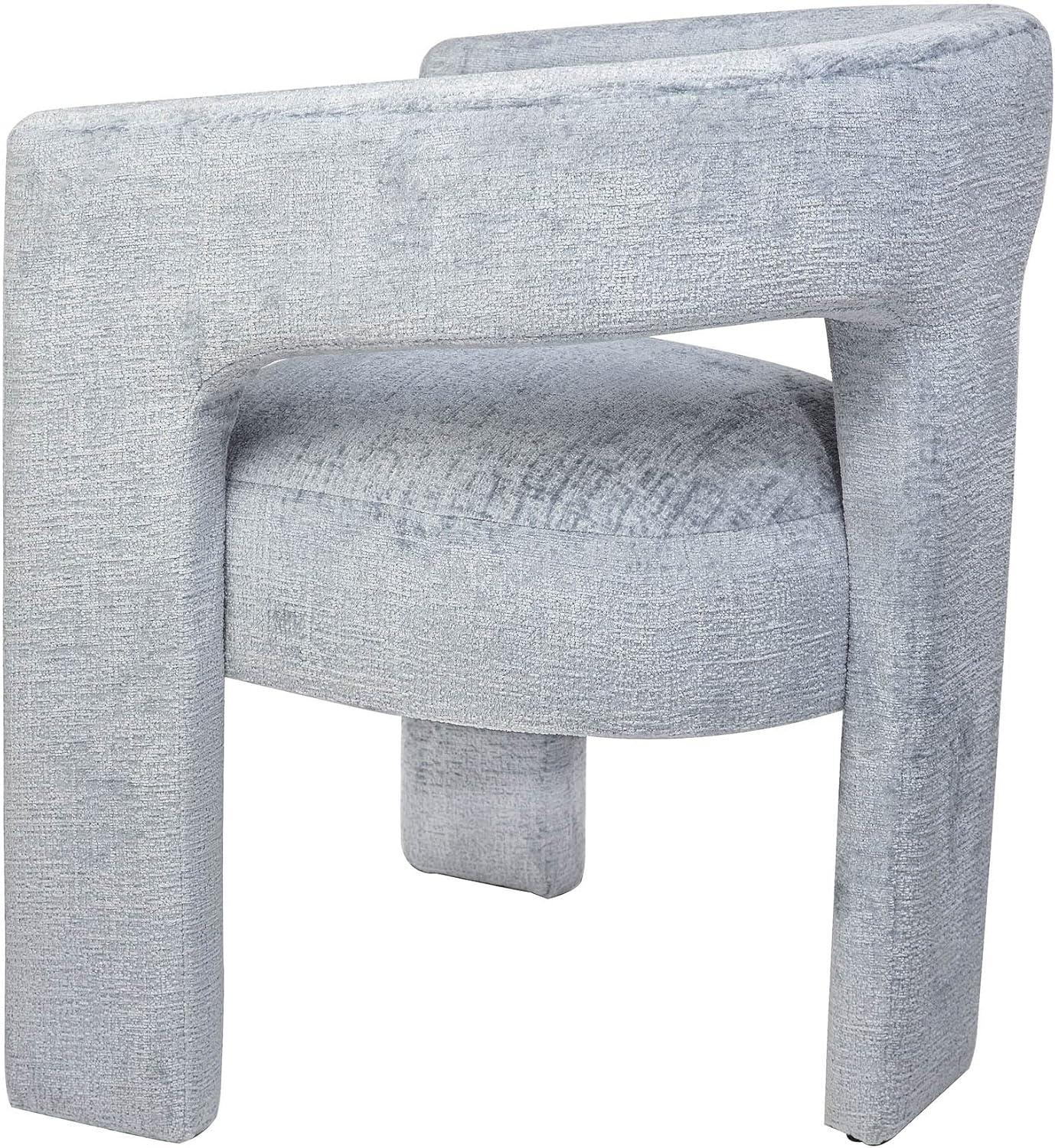 Jofran,Gwen Modern Luxury Jacquard Fabric Upholstered Sculpture Armchair- Blue Color