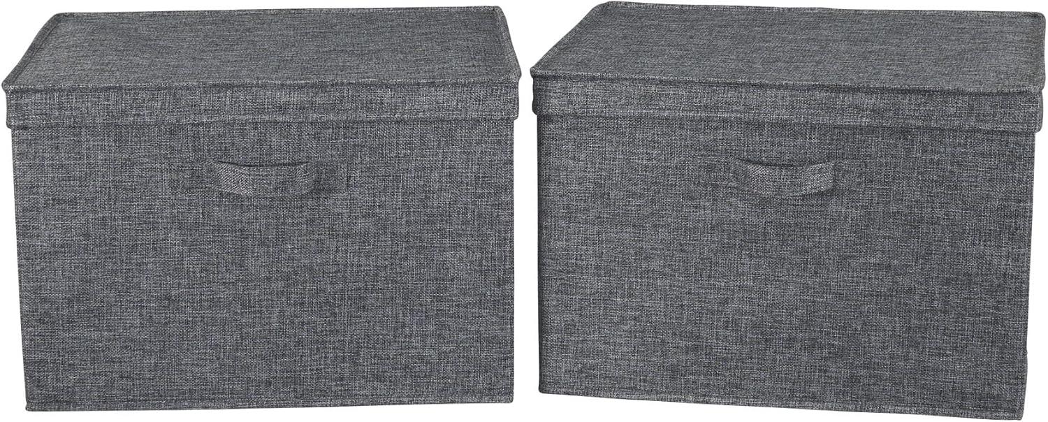 Household Essentials Household Essentials Wide Storage Box Fabric Bin (Set of 2)