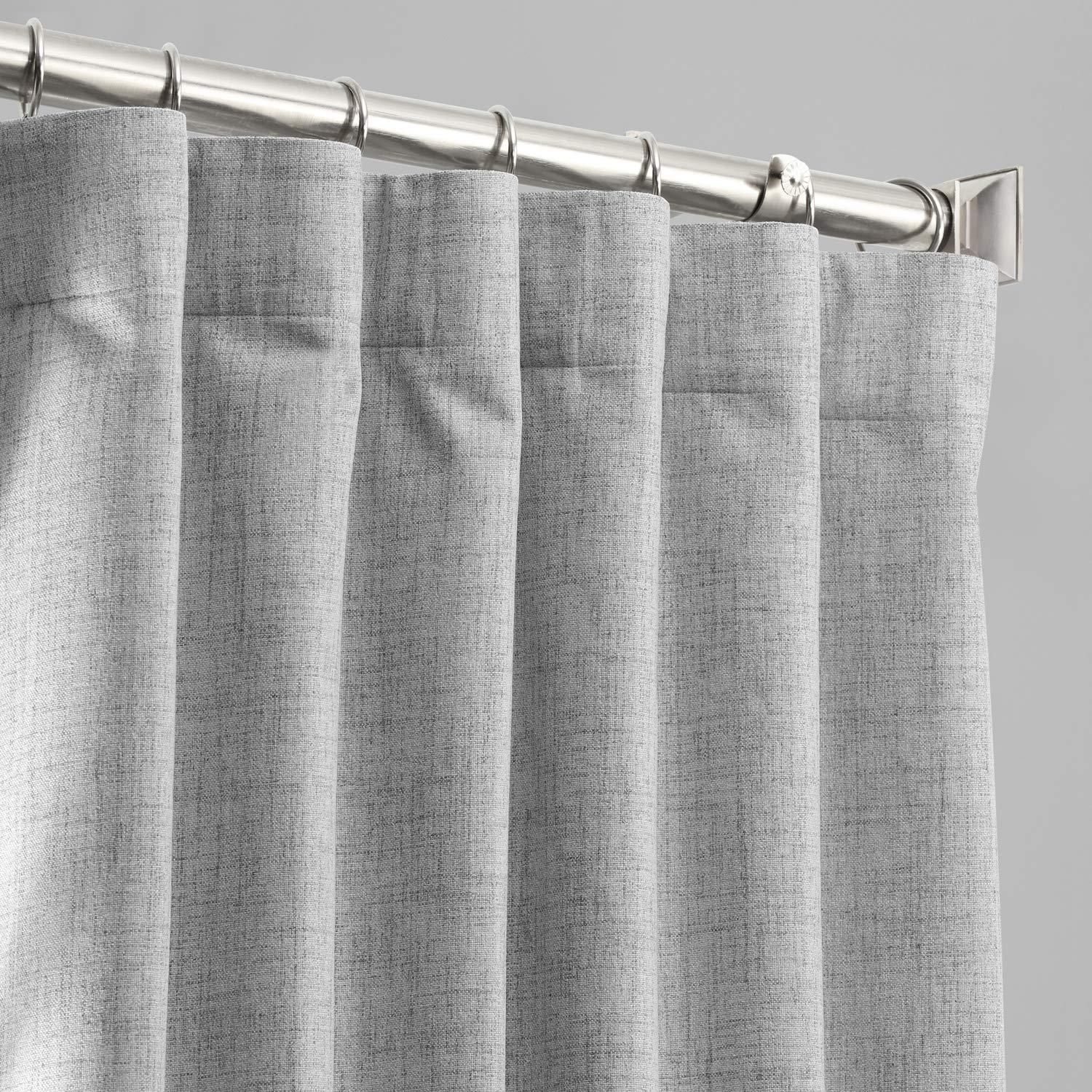 HPD Half Price Drapes Grommet Blackout Curtains for Bedroom Thermal Cross Linen 50 X 84 (1 Panel), FLCW-CBO1911-84-GR, Millennial Grey