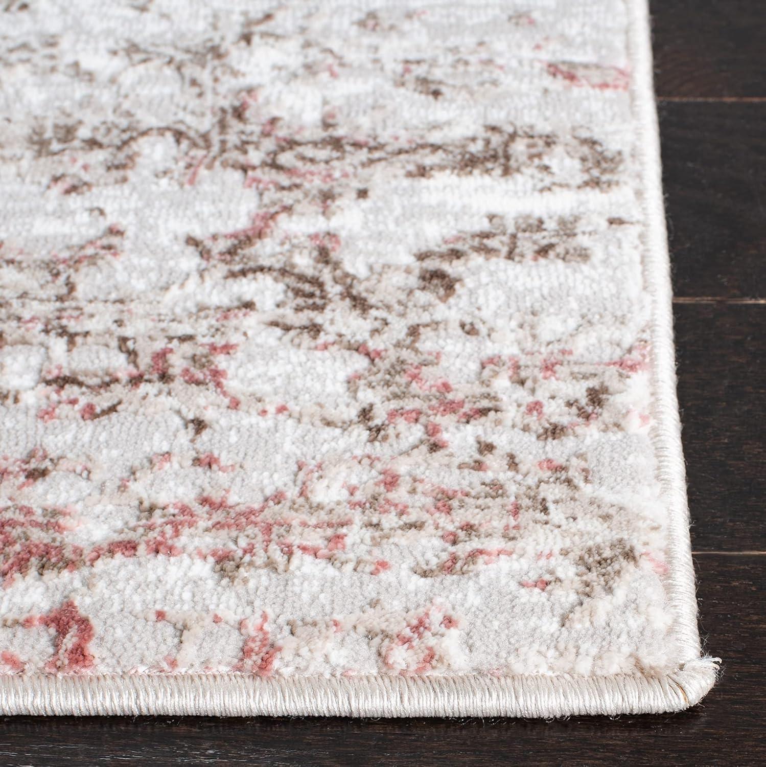 Meadow 500 MDW585 Power Loomed Indoor Runner Rug - Beige/Pink - 2'x7' - Safavieh