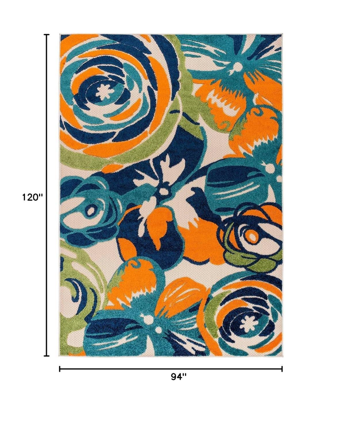 World Rug Gallery Modern Floral Indoor/Outdoor Area Rug - Multi 7'10" x 10'