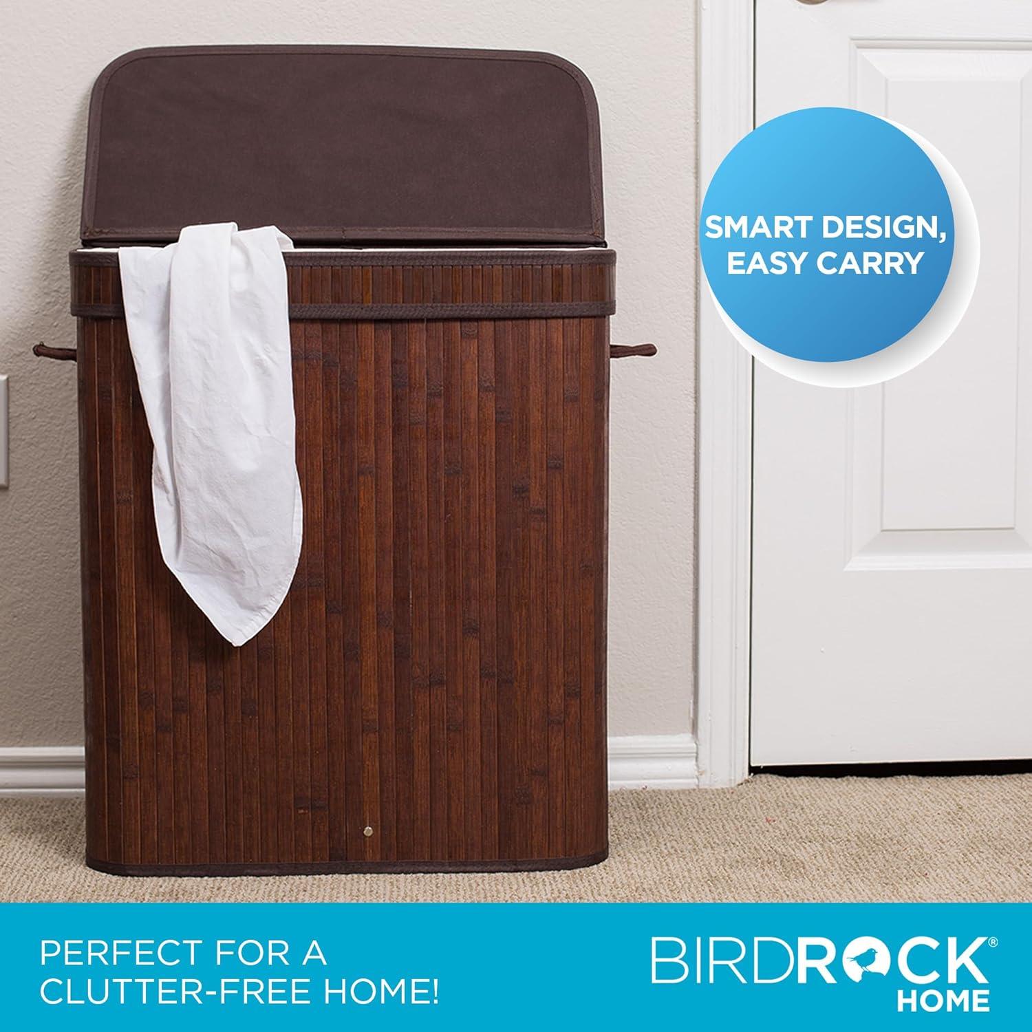 BirdRock Home Bamboo Laundry Sorter with Handles