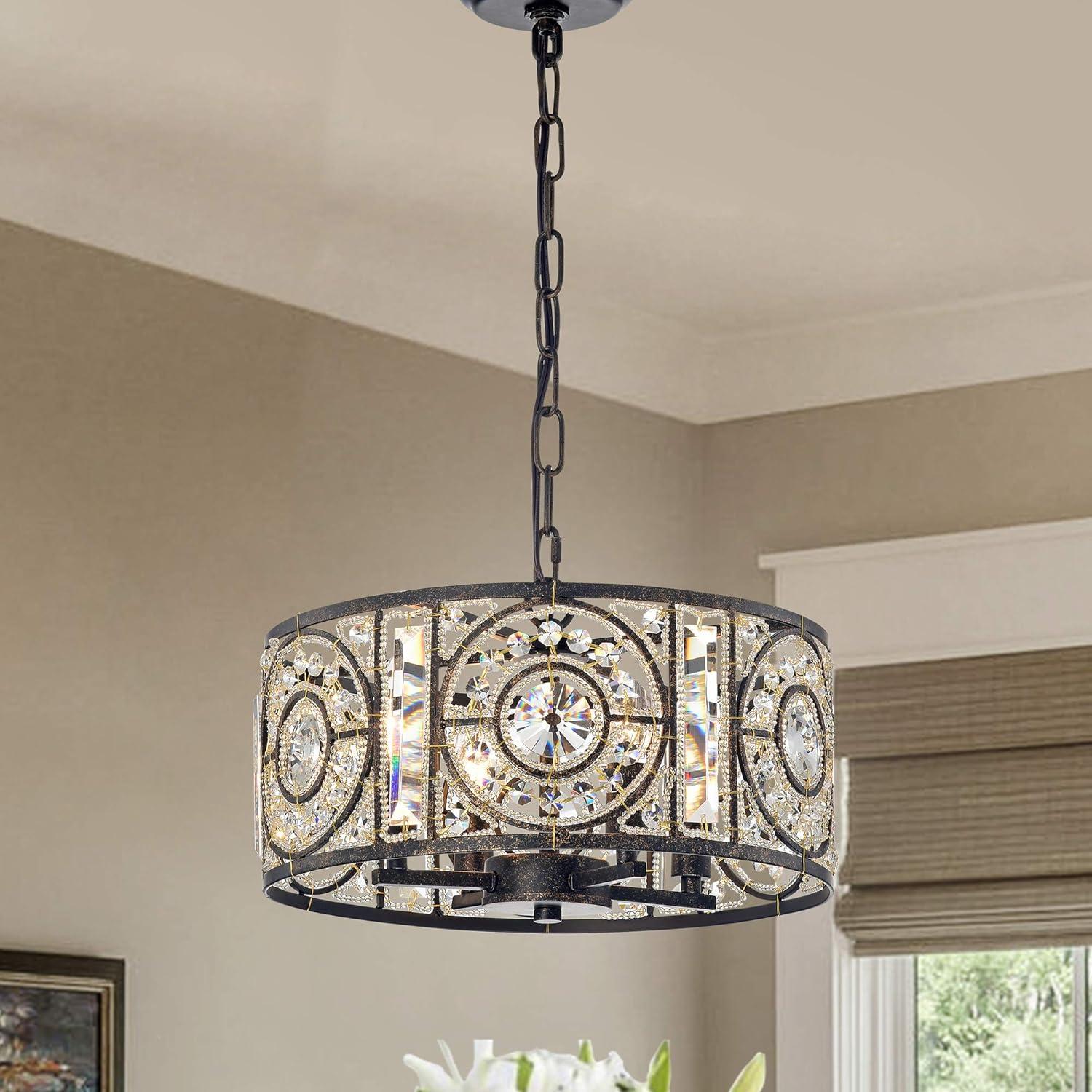 Rowsen 4-Light Antique Bronze Metal Chandelier