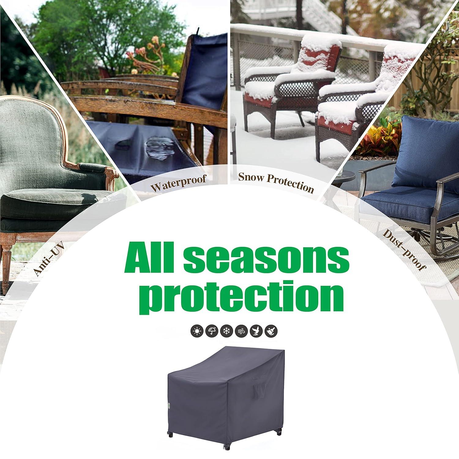 F&J Outdoors Premium Waterproof Outdoor Patio Chair Cover: Latest Rip-Stop Fabric, 3-Year Warranty