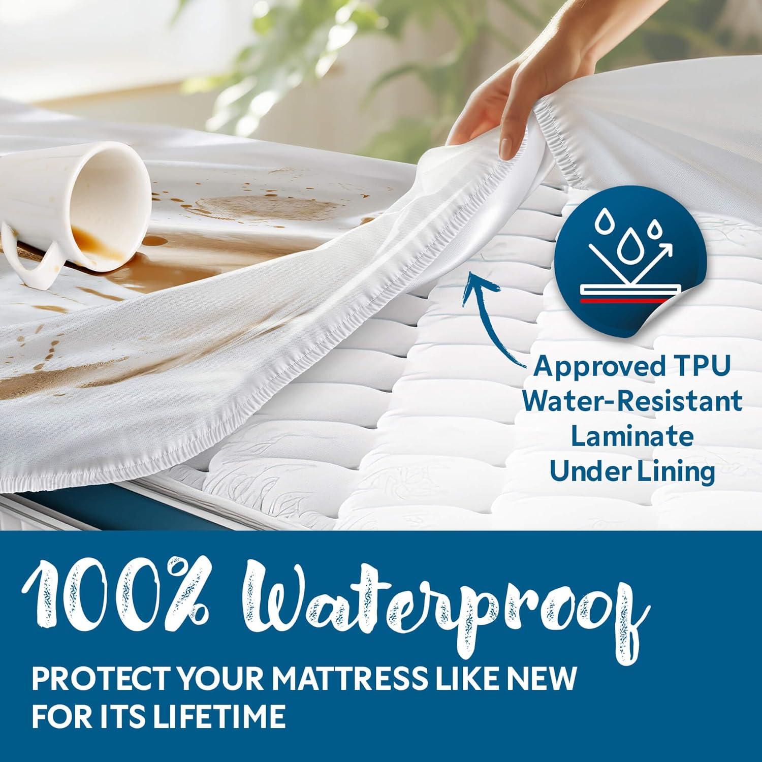 Guardmax Waterproof Fitted Full Mattress Protector - White