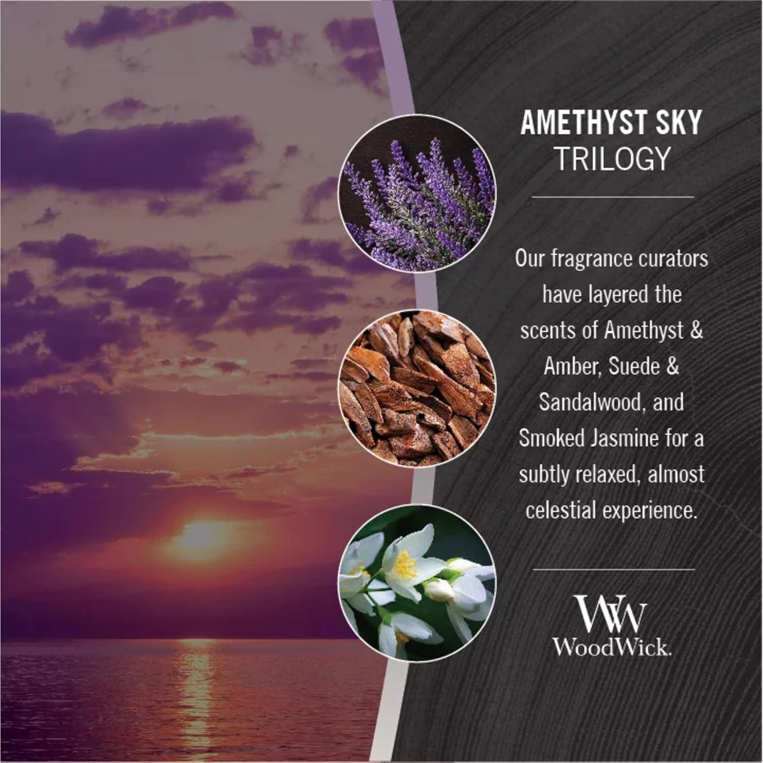 WoodWick Ellipse Trilogy Scented Candle, Amethyst Sky, 16 oz