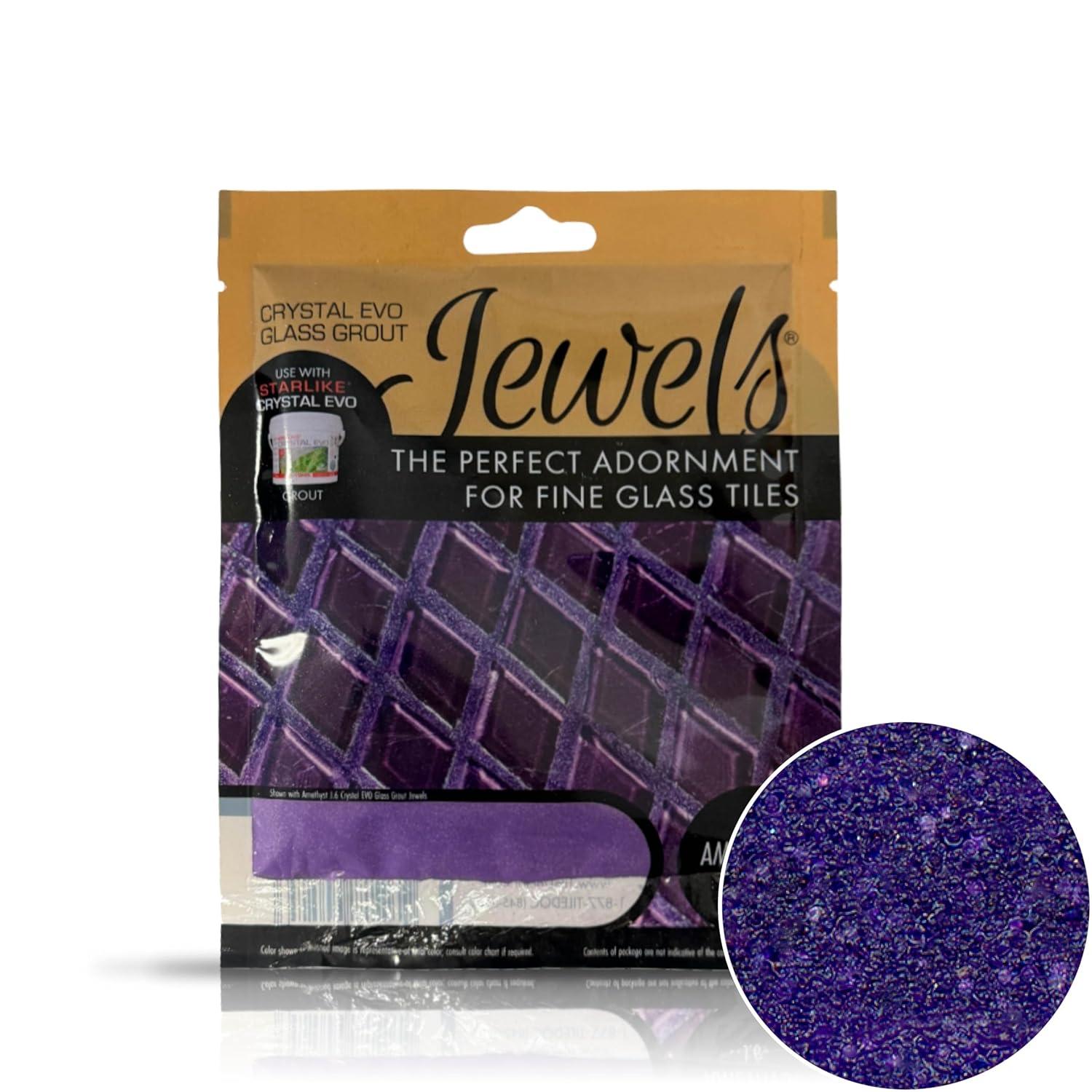 White Pearl 75 grams (1-Pack) Glass Grout Jewel and Starlike Crystal EVO 700 5.5 lb Grout Combo