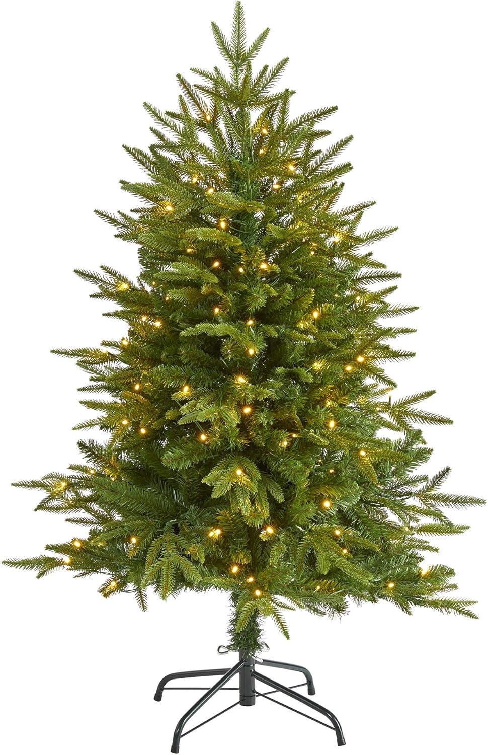 Nearly Natural 4' Pre-Lit LED Colorado Mountain Fir Artificial Christmas Tree Clear Lights