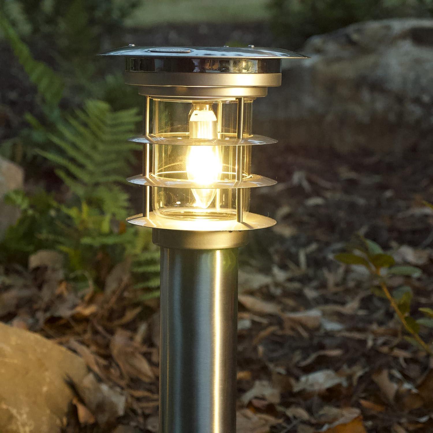 Gama Sonic Stainless Steel Solar Bollard Lamp with EZ Anchor