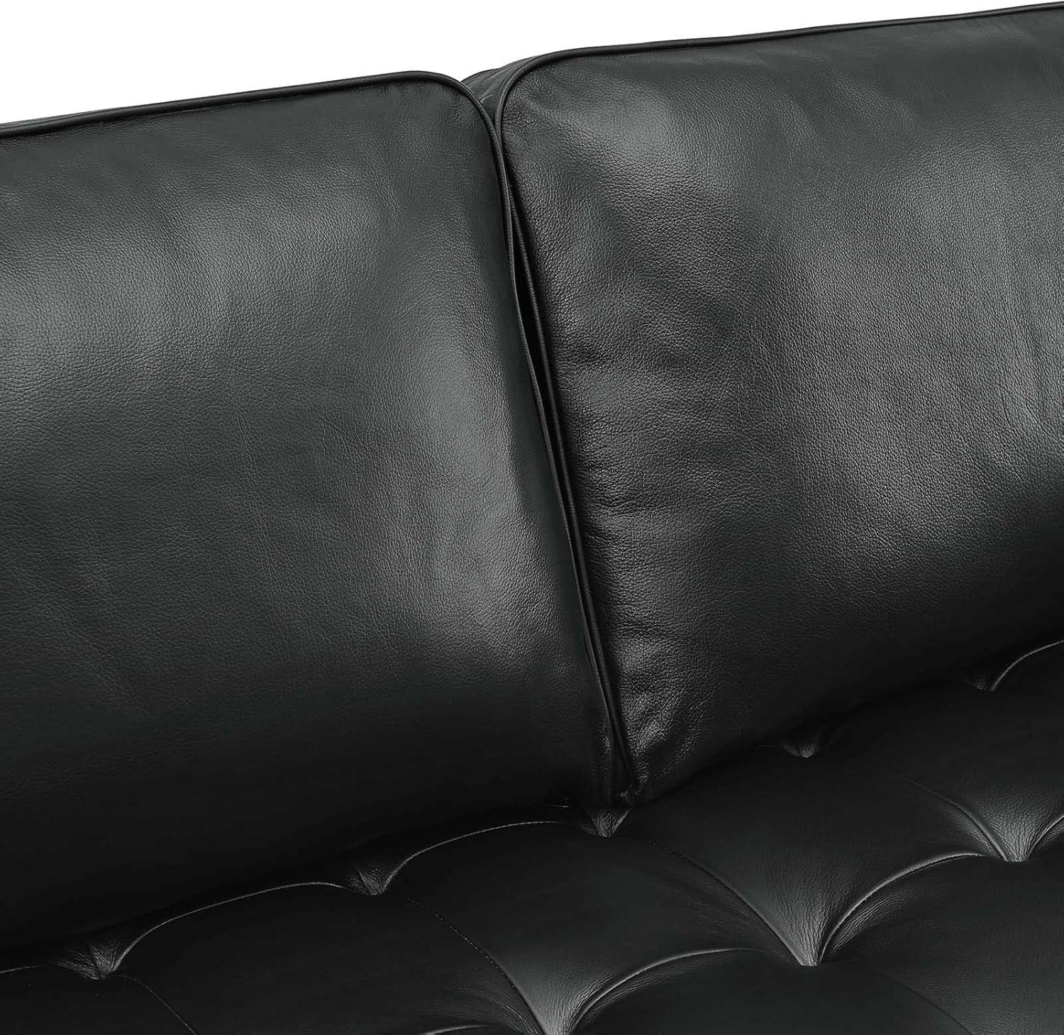 Valour 98" Leather Sectional Sofa Black