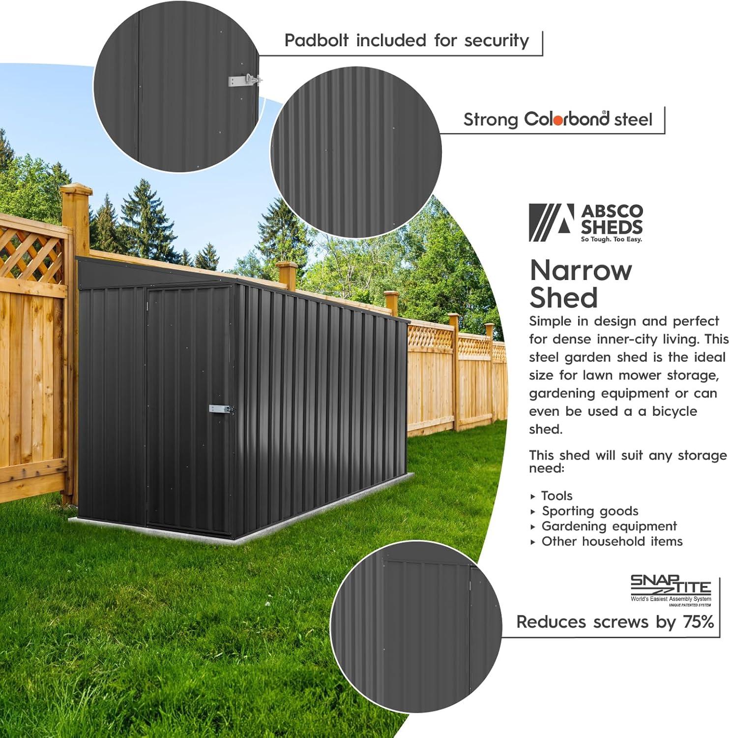 Absco Durango Galvanized Steel Storage Shed