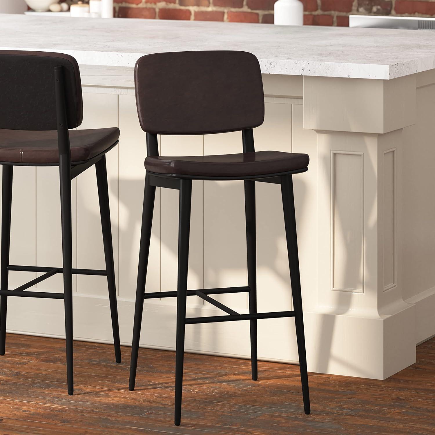 Crellus Upholstered Counter Stool with Metal Frame (Set of 2)