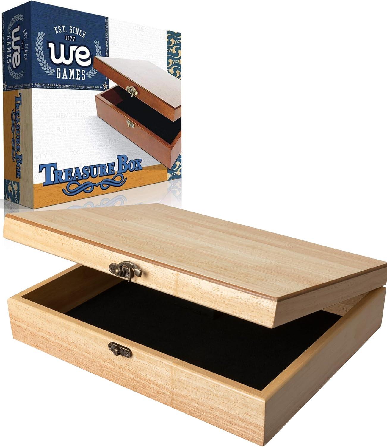 WE Games Wooden Keepsake Stash Box, Decorative Memory or Storage Box