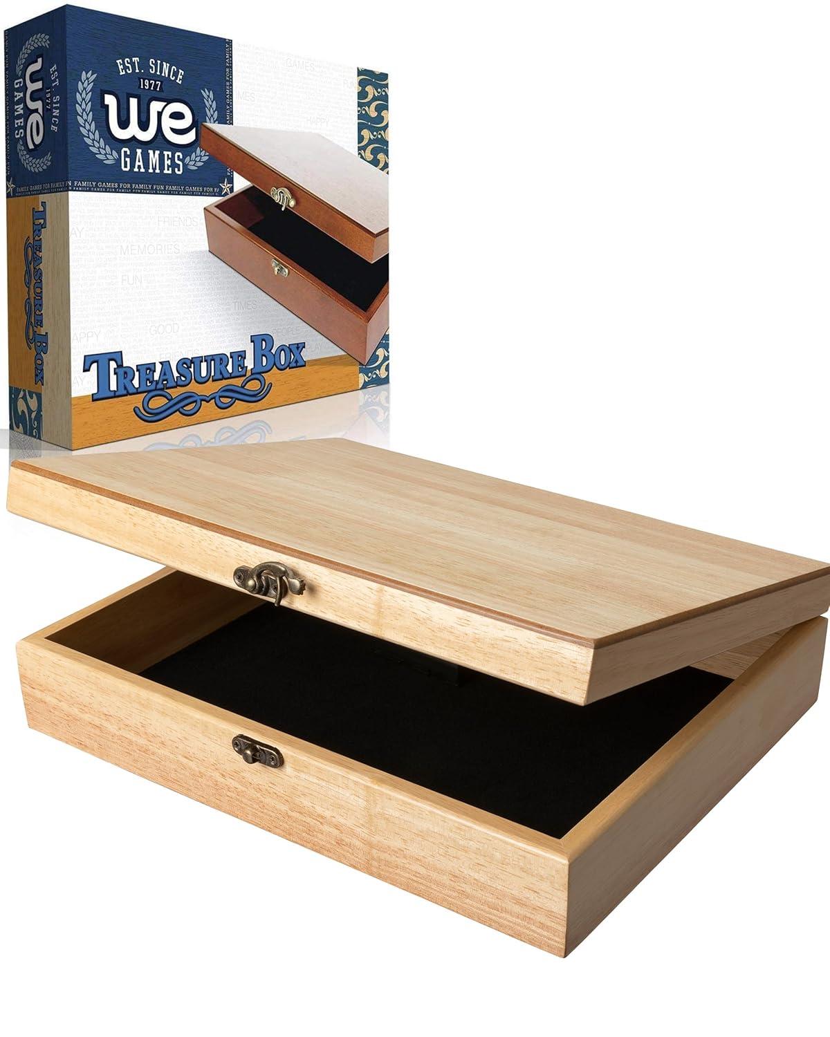 WE Games Wooden Keepsake Stash Box, Decorative Memory or Storage Box