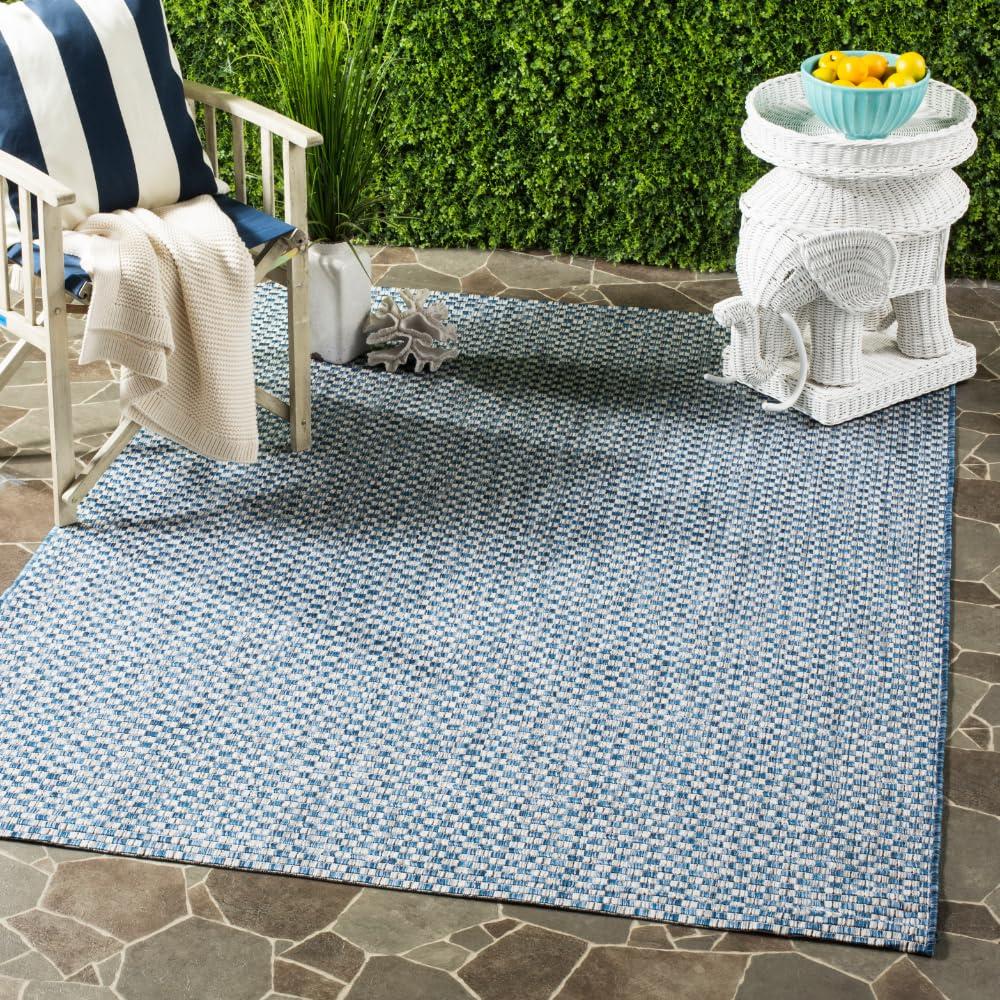 Courtyard CY8653 Power Loomed Indoor and Outdoor Area Rug - Blue/Light Grey - 5'3"x7'7" - Safavieh
