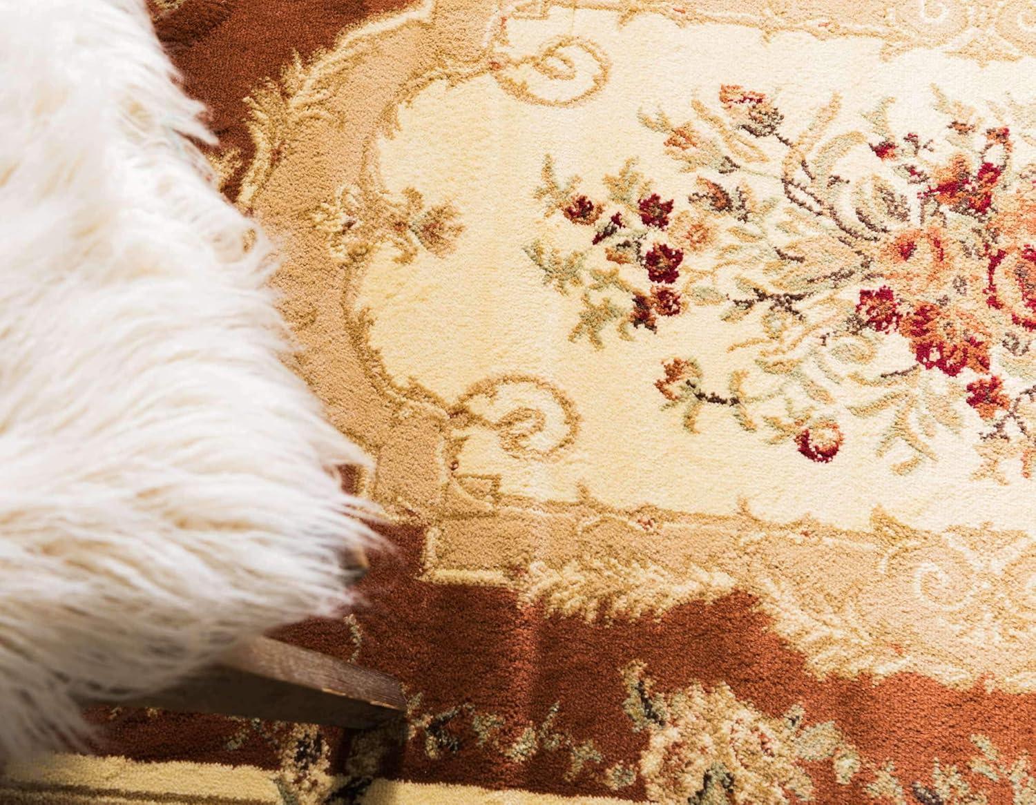 Unique Loom Versailles Collection Area Rug - Henry (4' 1" Square Brick Red/Brown)