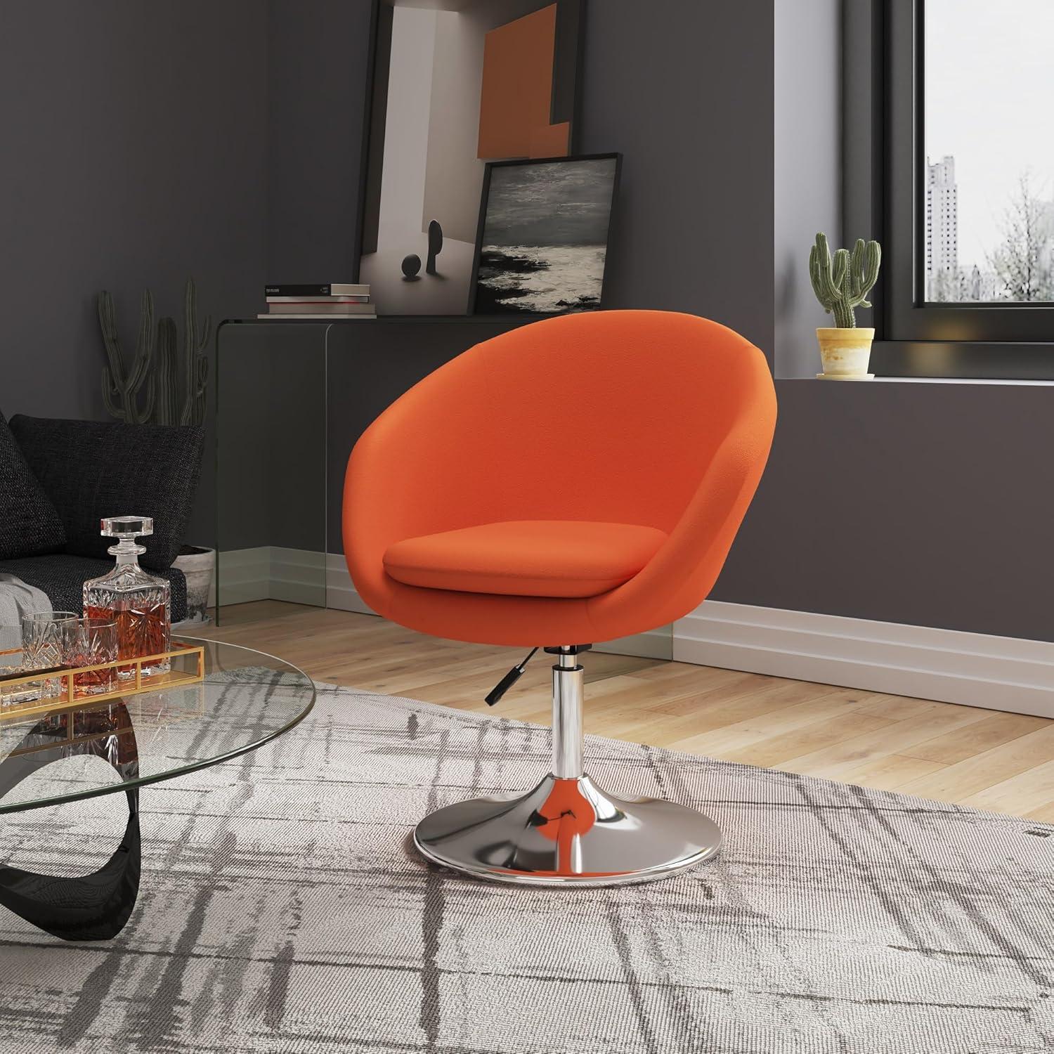 Hopper Orange Wool Blend Adjustable Swivel Chair