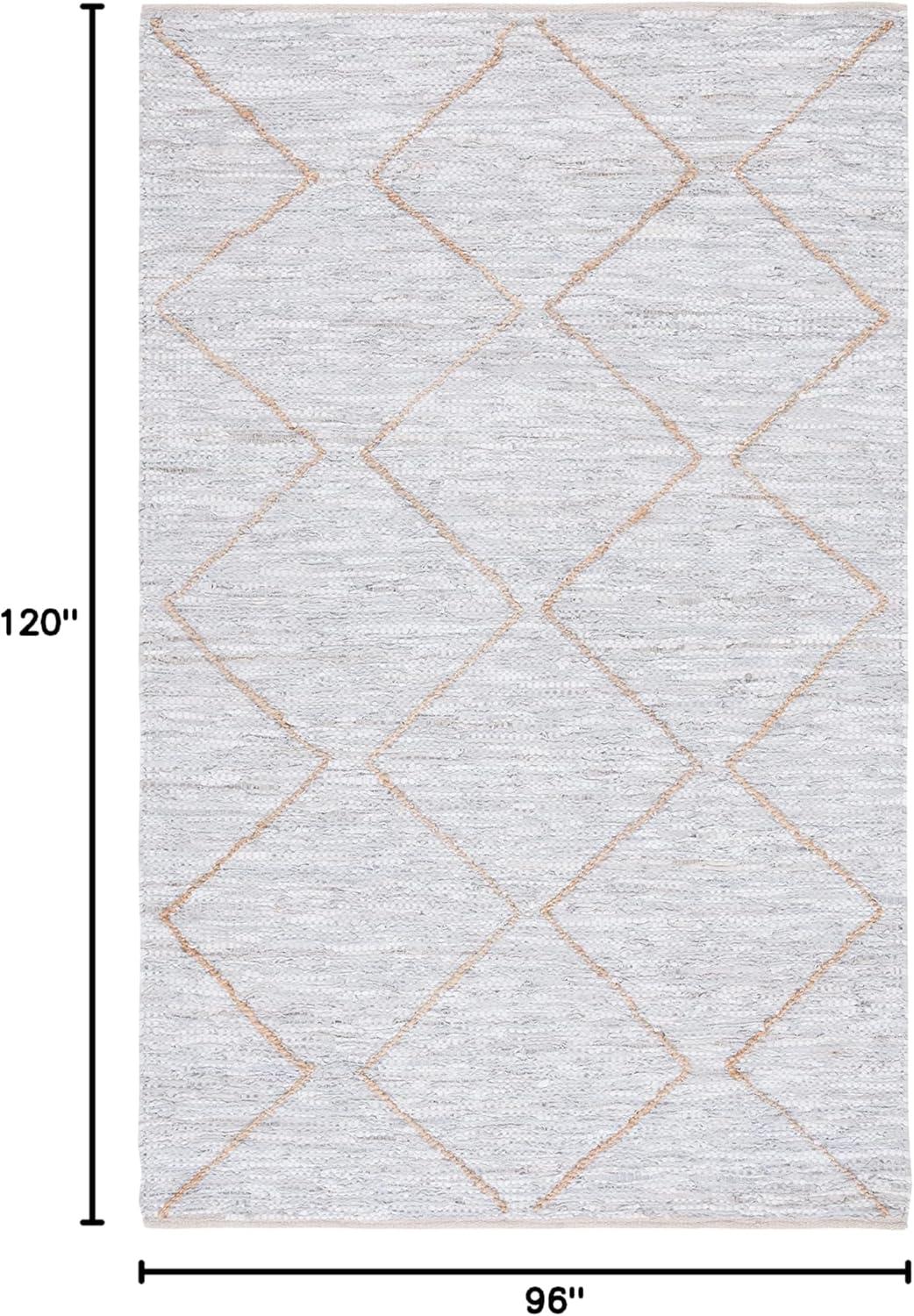 Vintage Leather VTL803 Hand Woven Area Rug - Light Grey/Natural - 8'x10' - Safavieh.