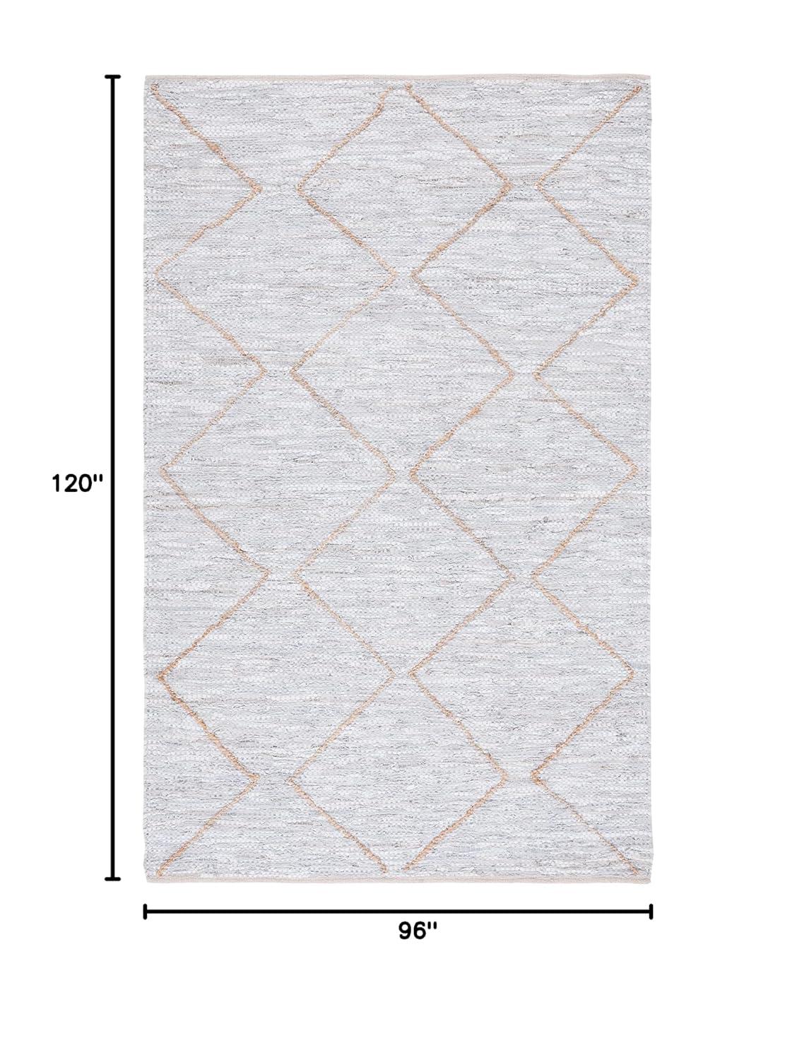 Vintage Leather VTL803 Hand Woven Area Rug - Light Grey/Natural - 8'x10' - Safavieh.