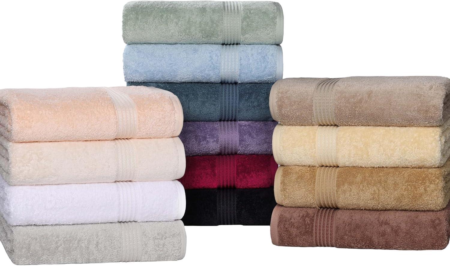 Superior Egyptian Cotton Absorbent 8-Piece Mocha Towel Set