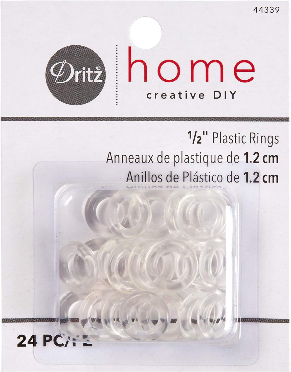 Clear 1/2" Plastic Curtain Rings Pack of 24