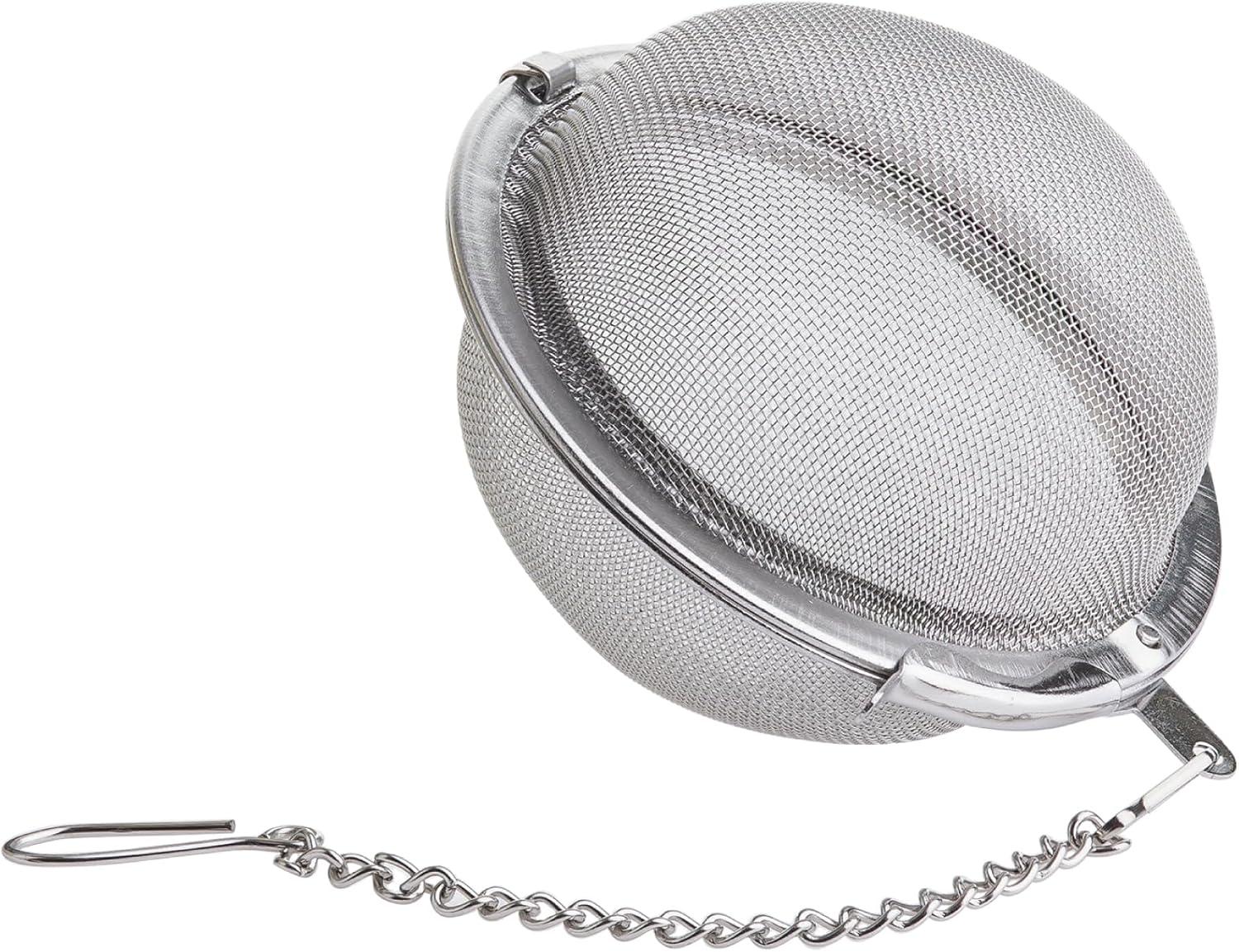 Tiesta Tea - Stainless Steel Tea Ball Strainer for Loose Leaf Tea, Reusable Infuser with Extra Fine Mesh & Chain, Brews Hot, Iced Tea & Coffee, Small Tea Egg Steeper for One Cup - Holds 1 TBSP of Tea