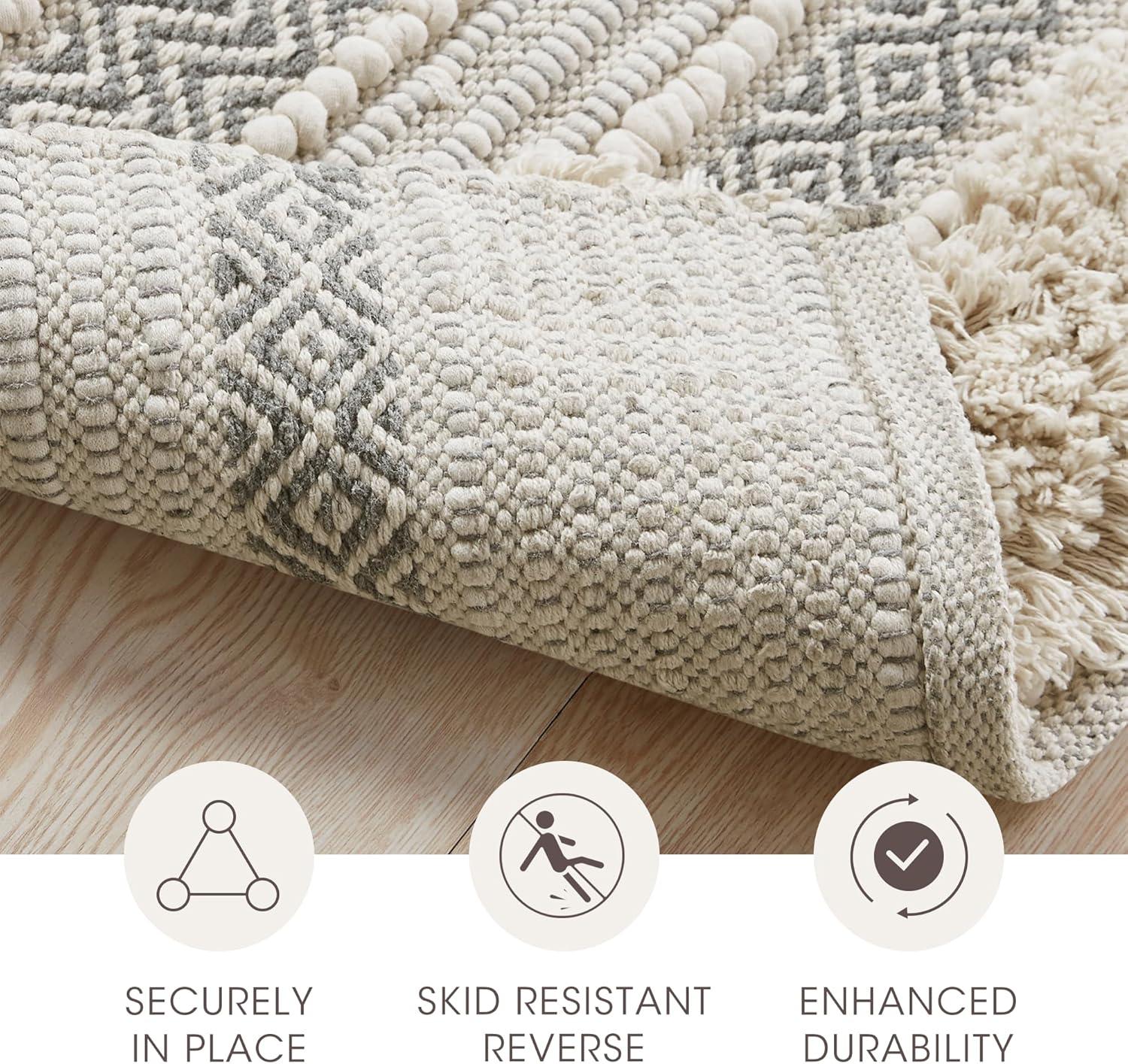INK+IVY Asher Cotton Blend Bath Rug with Non-Slip Backing