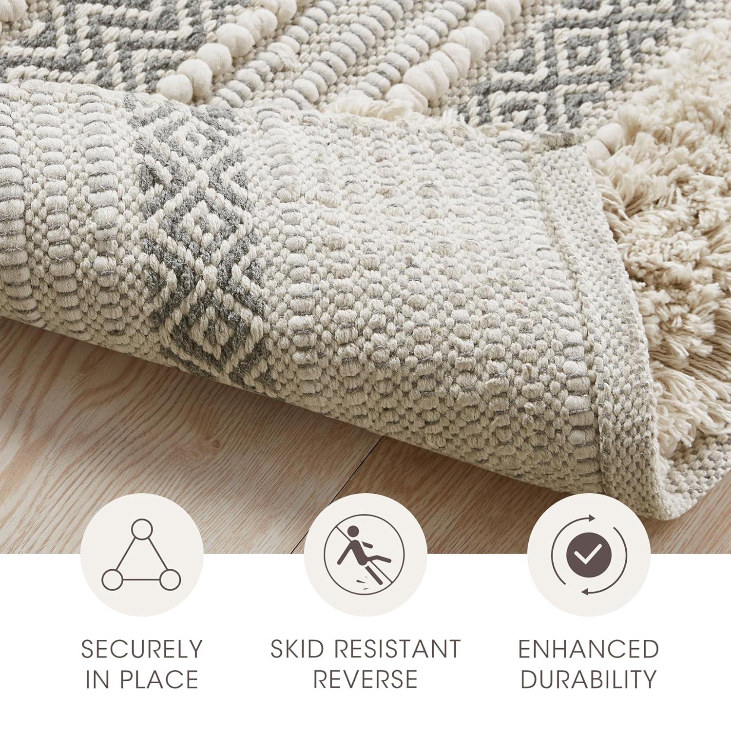 INK+IVY Asher Cotton Blend Bath Rug with Non-Slip Backing