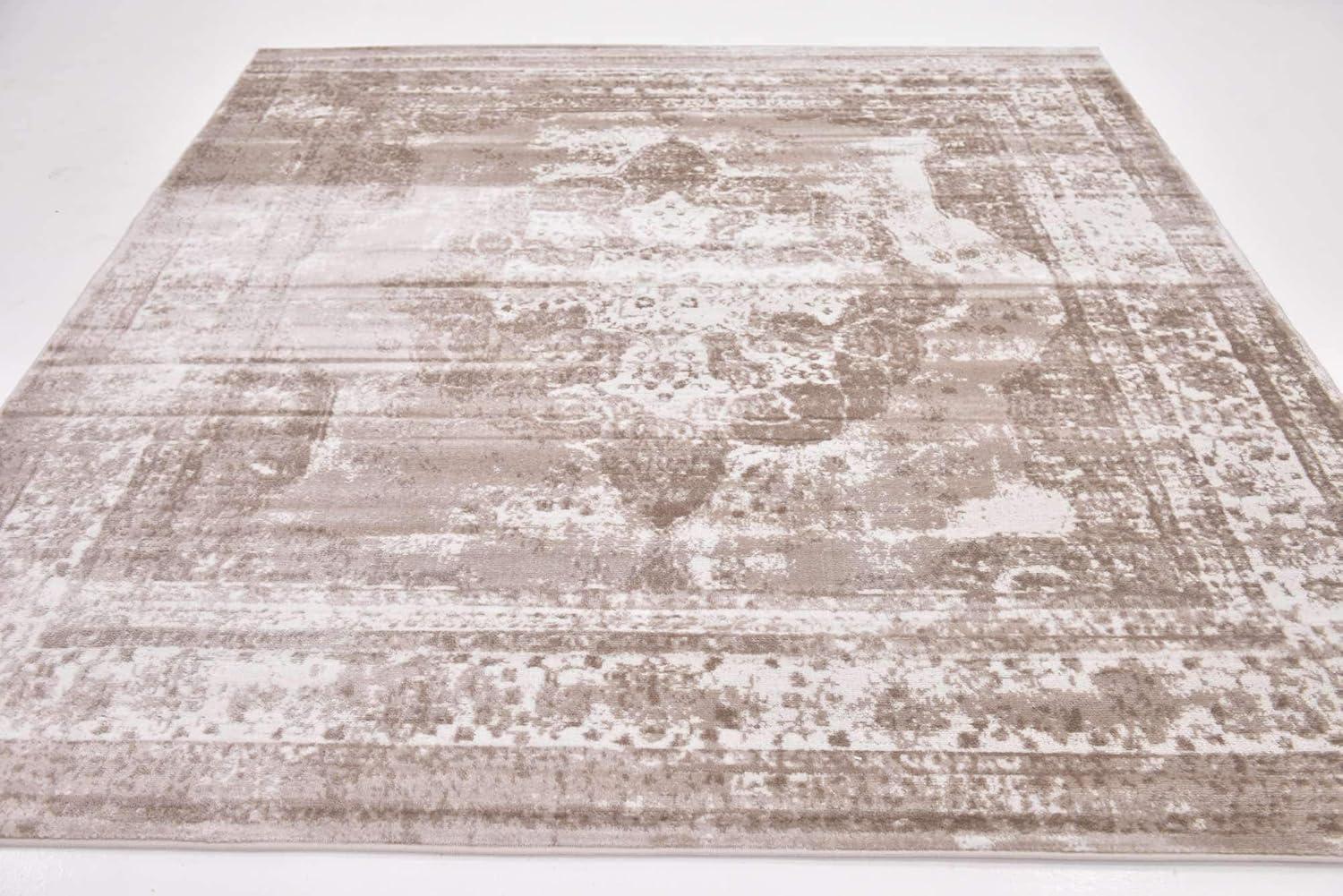 Unique Loom 8' 0 x 8' 0 Sofia Salle Garnier Beige Area Rug