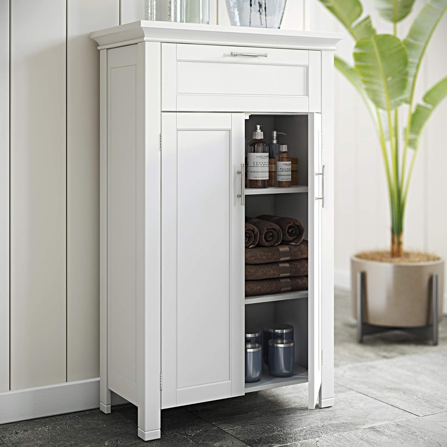 RiverRidge Somerset Two-Door Bathroom and Laundry Storage Cabinet with Drawer and Adjustable Shelf